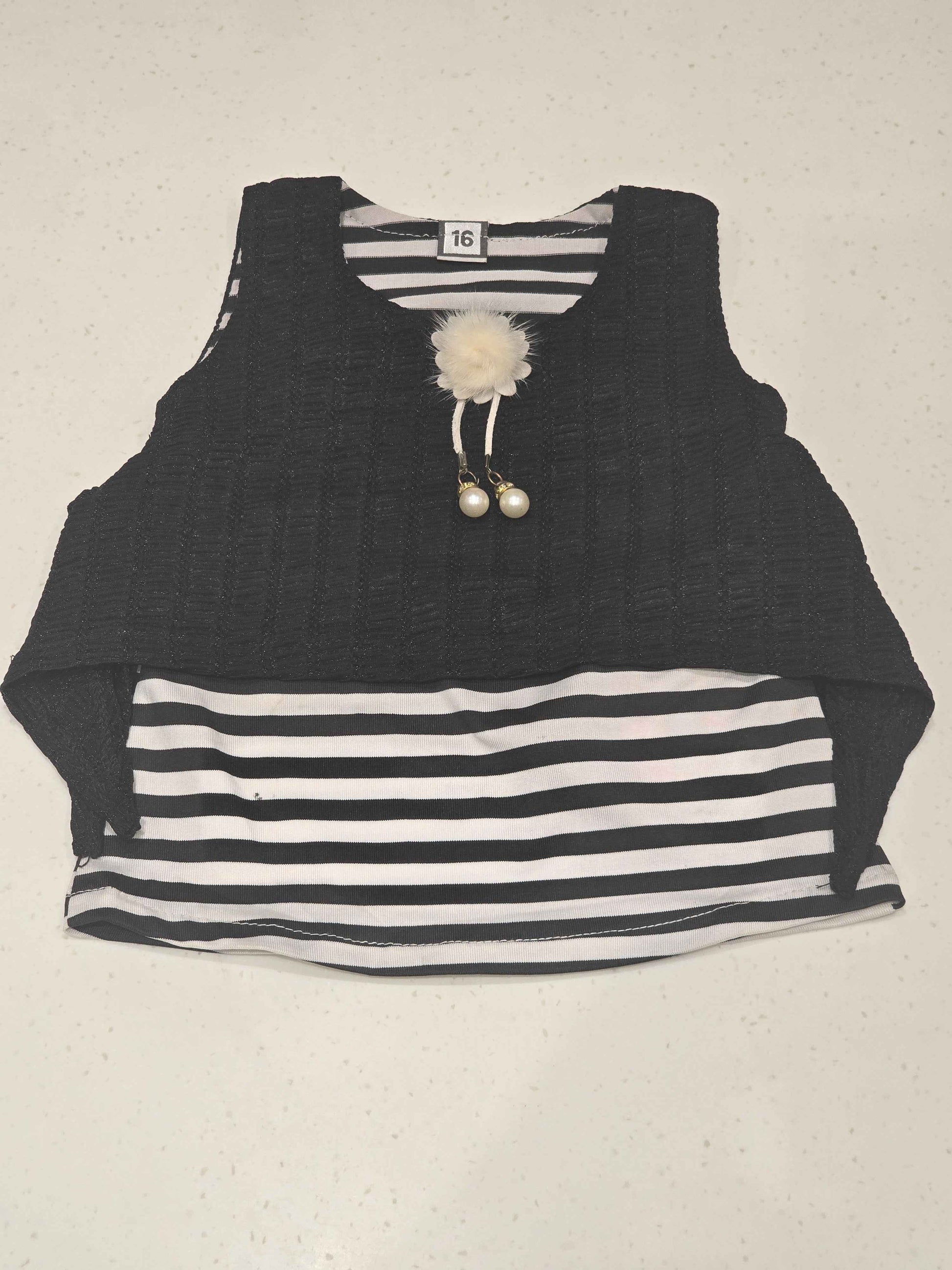 Lycra Material black color western top with round neck