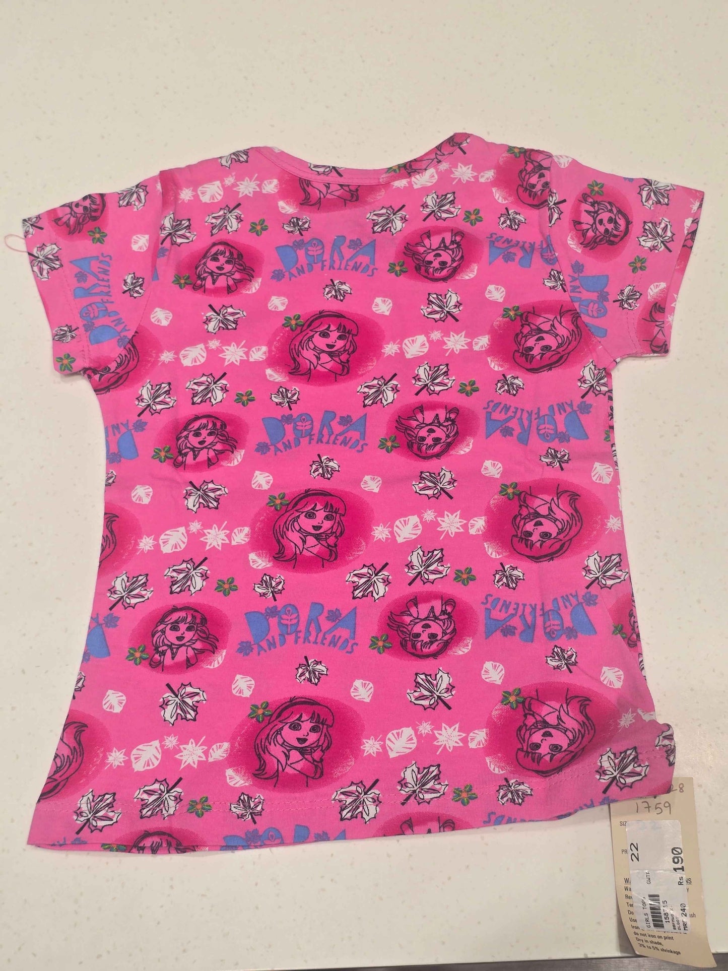 Girls Cotton Printed Half Sleeve T Shirt