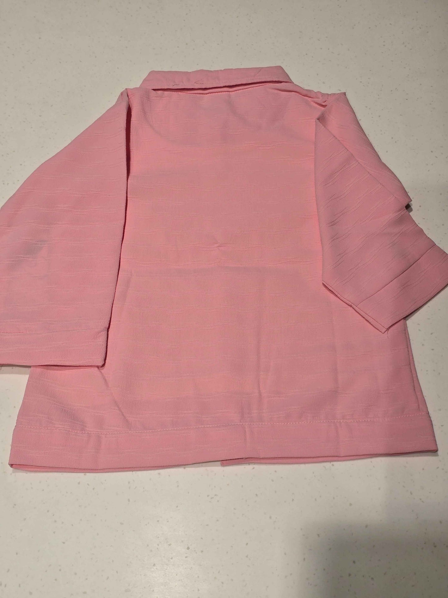 Popcon material baby pink color shirt for girls wuth silver botton