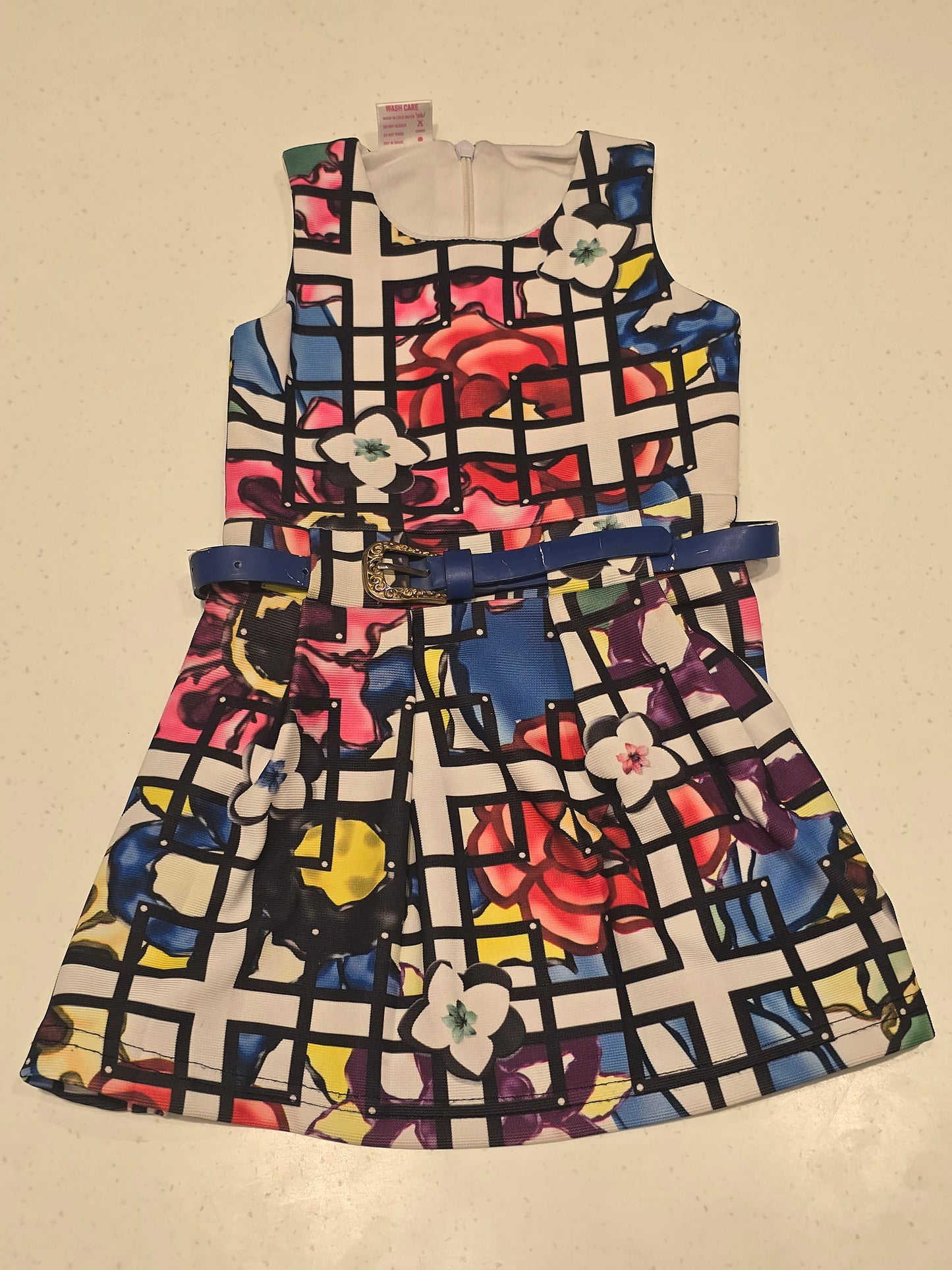 Baby Girls Multicolor Stretchable Checked Frock