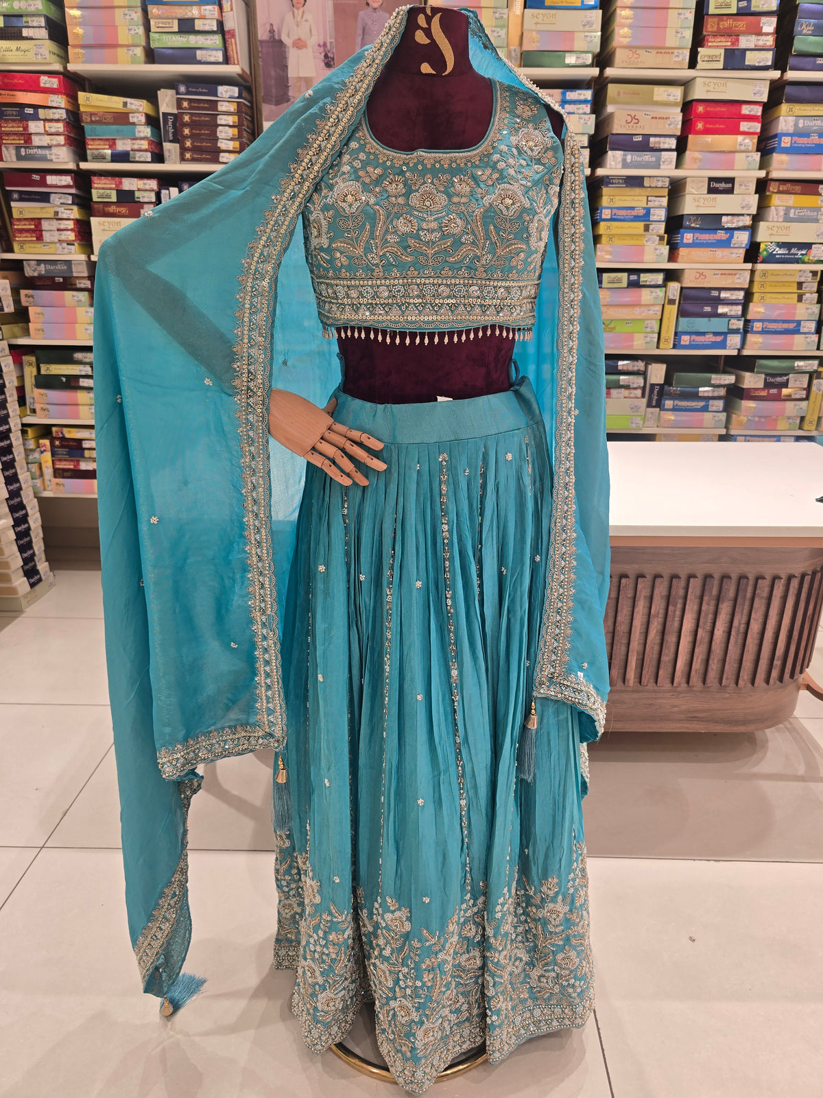 turquoise blue lehenga choli,