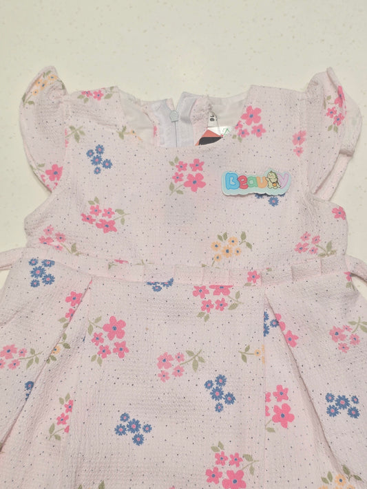 Baby Girl Baby Pink Crush Cotton Frock