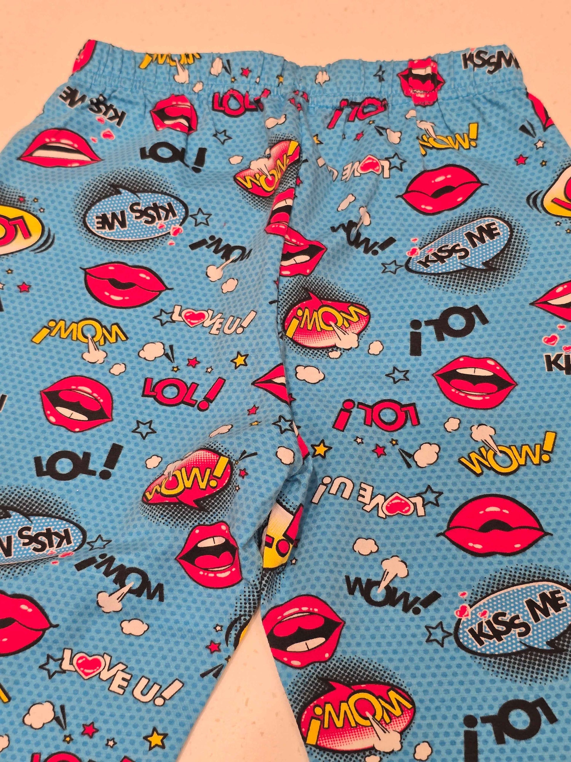 Printed Cotton material blue colour capri for girl