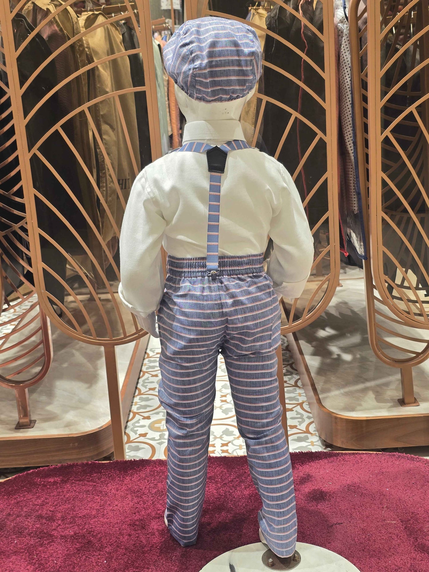 Lenin material white with blue shade dungri for boy baby