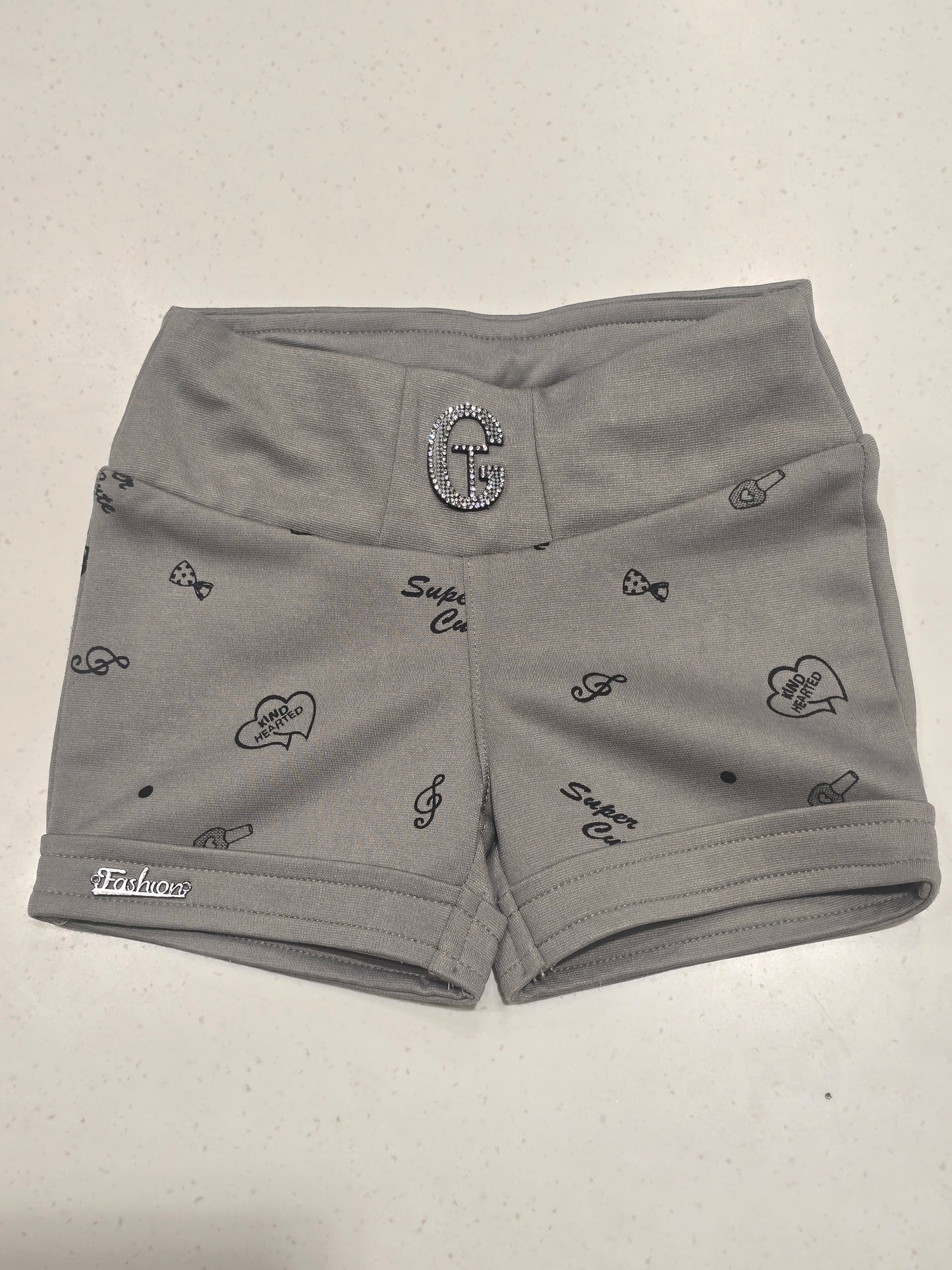 Baby Girls Lycra Cotton Printed Elastic Waist Shorts