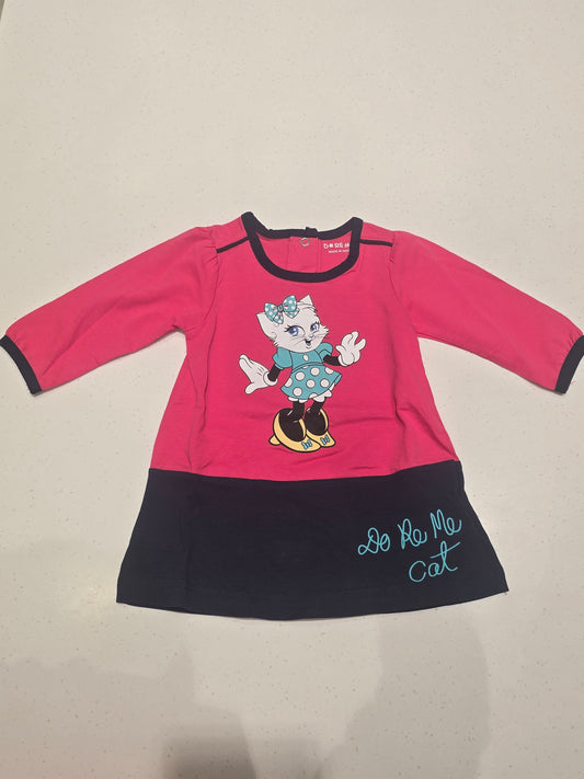 Baby Girl Pink Blue Cotton Frock