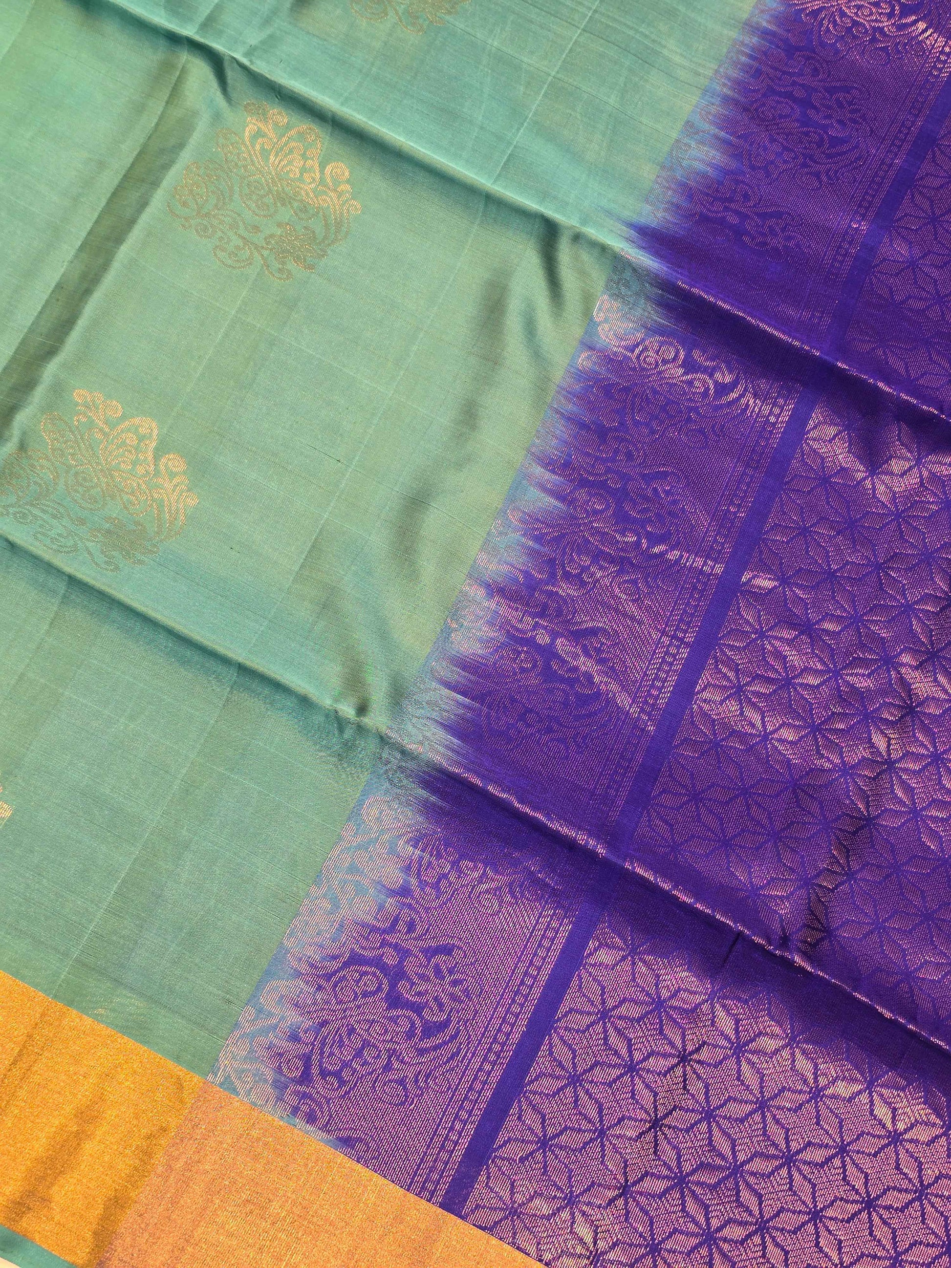 Handloom pure soft silk with rich pallu and gatti border
