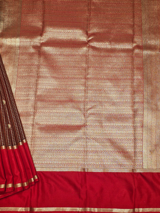 Semi Kanjivaram Checked Saree with Bentex Border