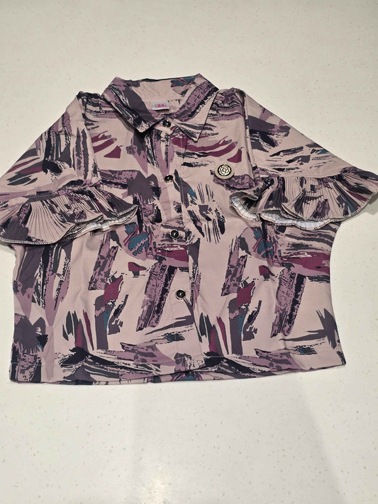 Georgette satin material multi shades western short shirt