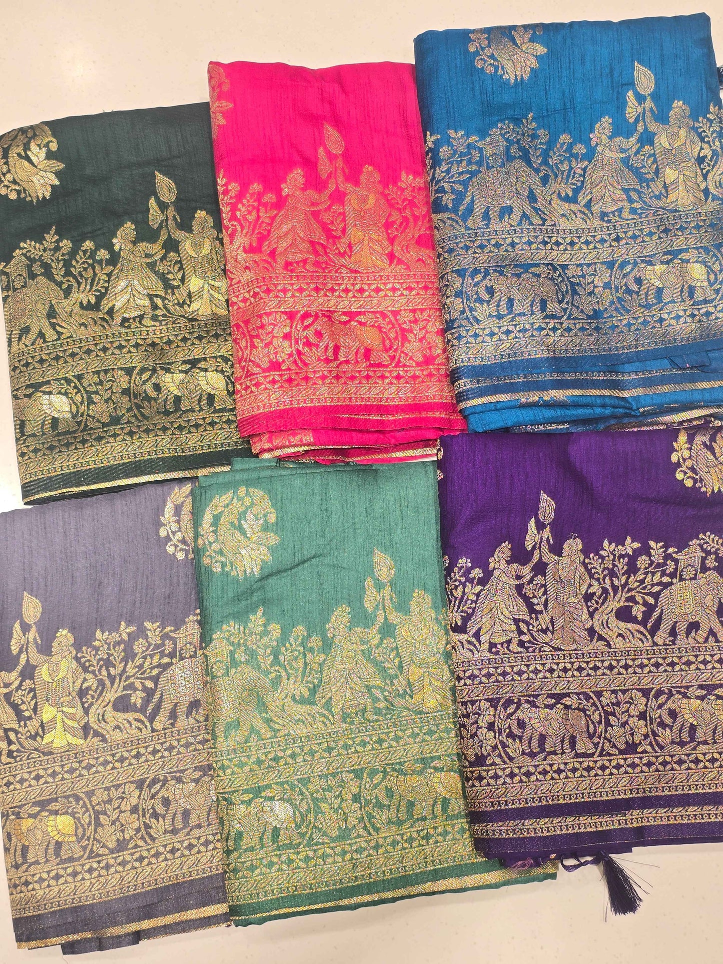 Women Multi Colour Semi Banarasi Silk Saree