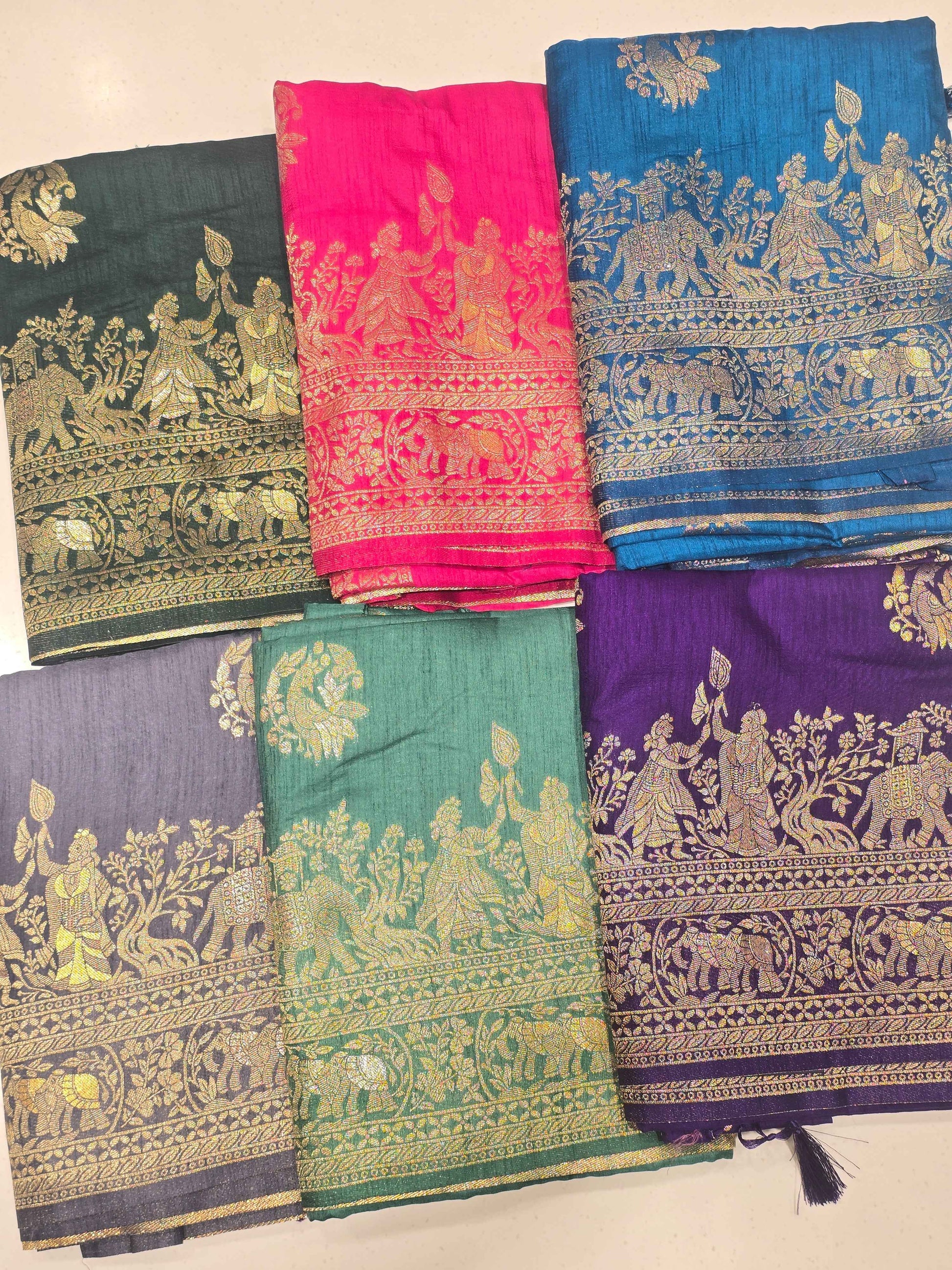 Women Multi Colour Semi Banarasi Silk Saree