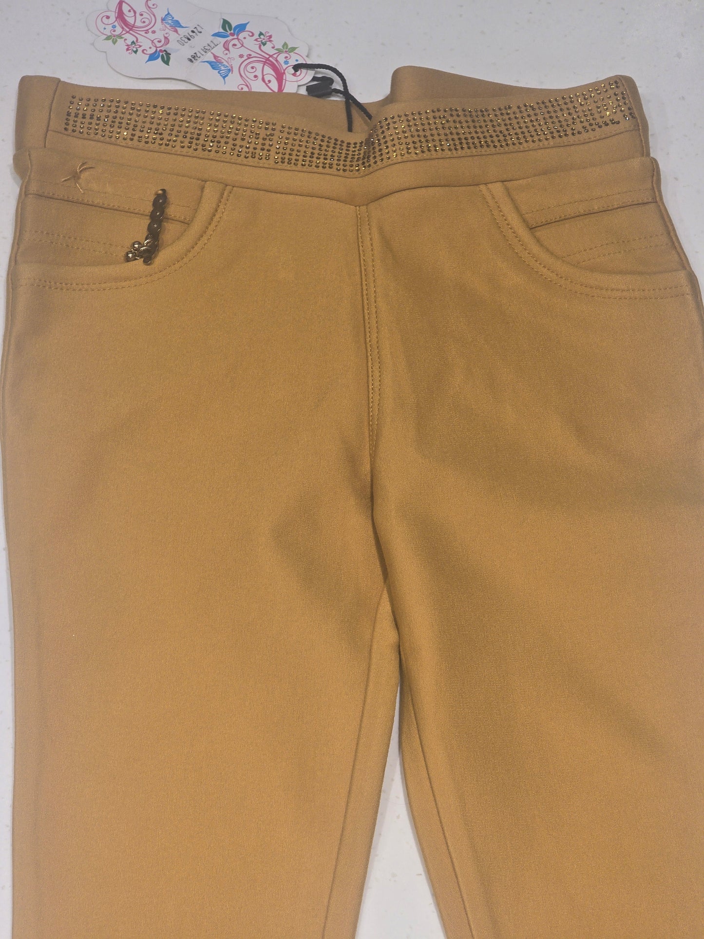Mustard Stretchable Pants for Girls