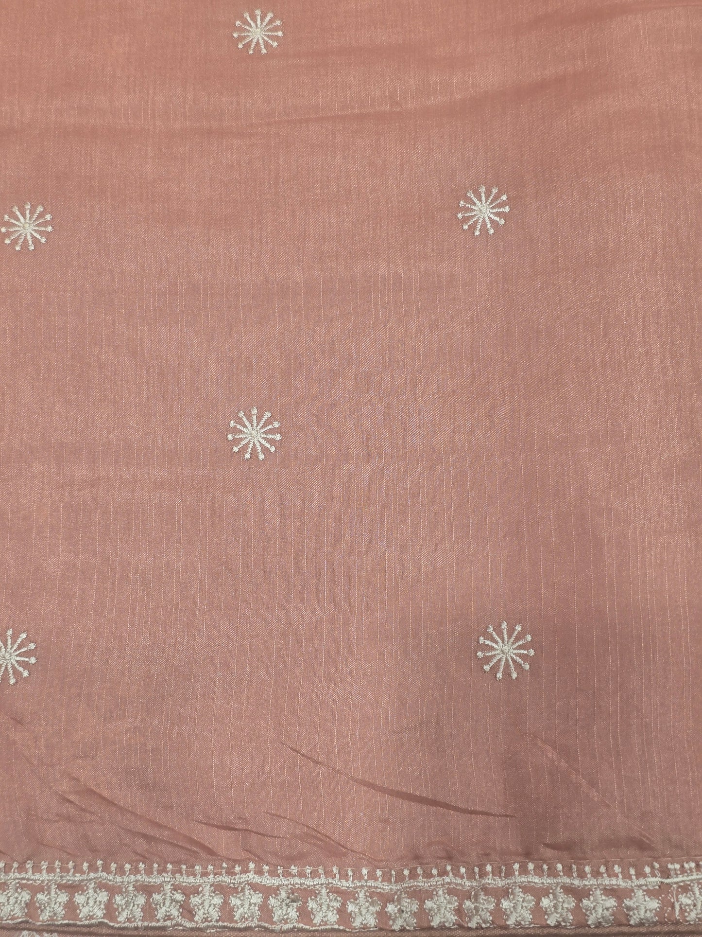 Soft Tussar Saree with White Embroidery