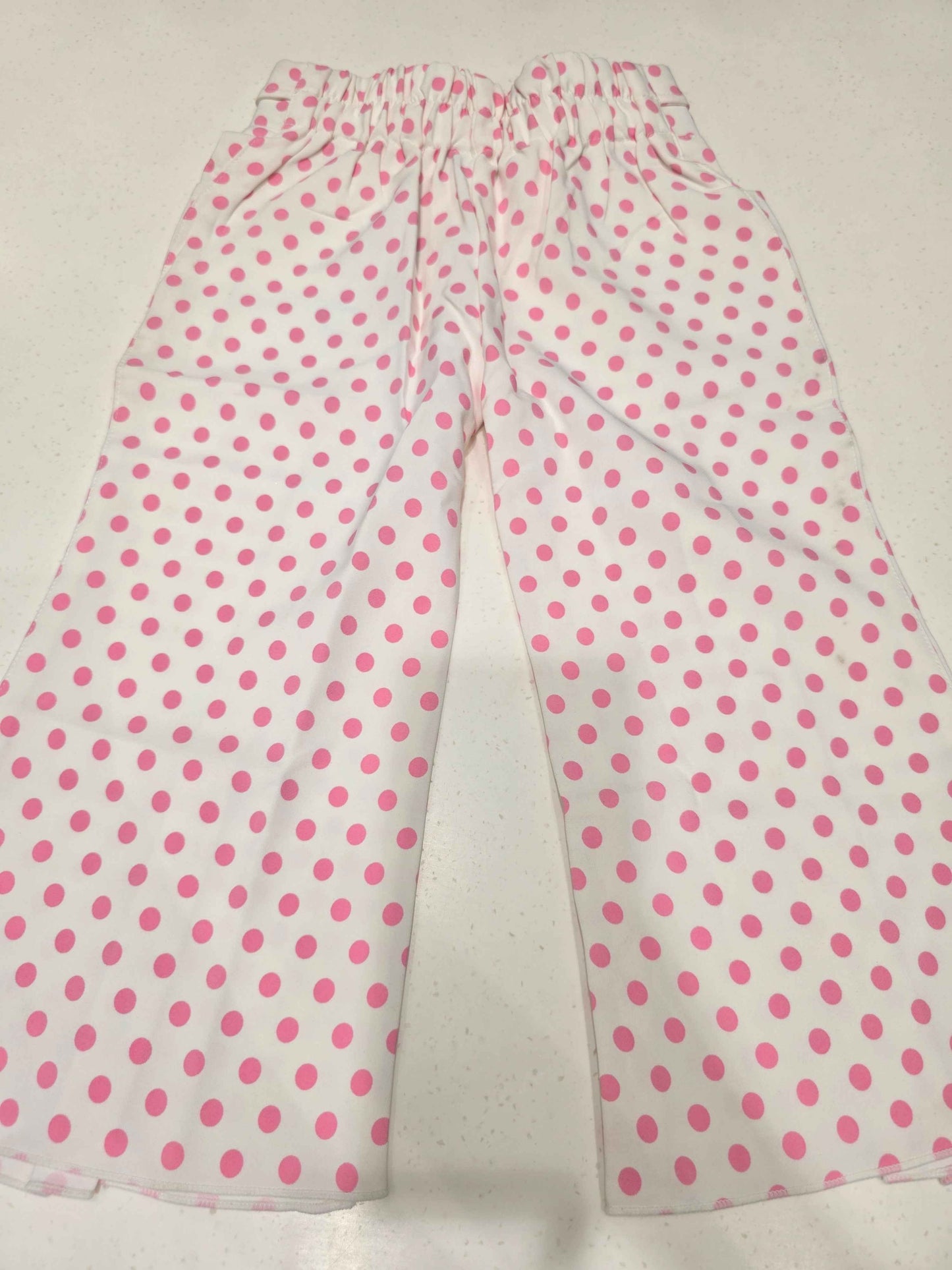 Printed Cotton material white with baby girl capri