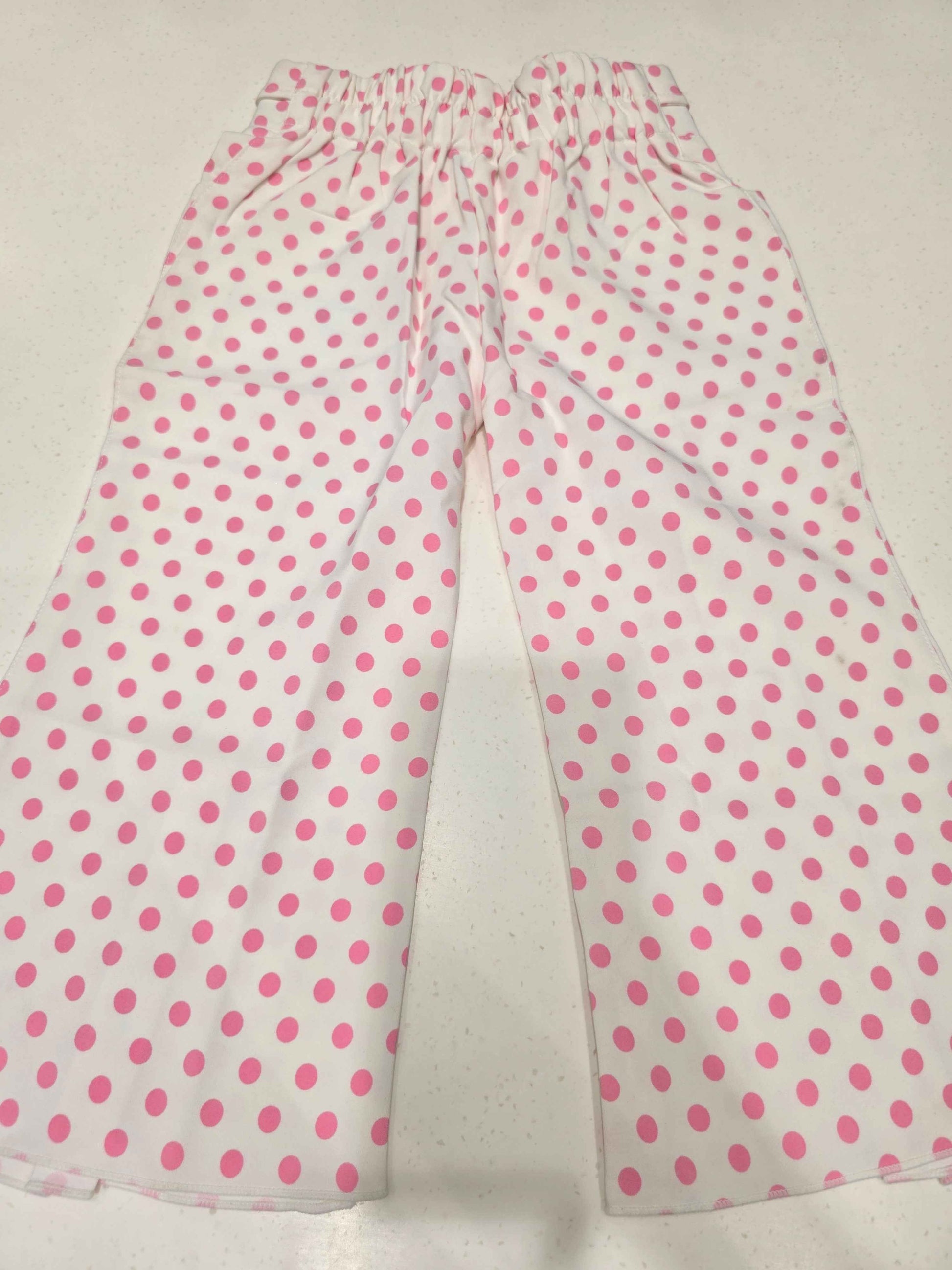 Printed Cotton material white with baby girl capri