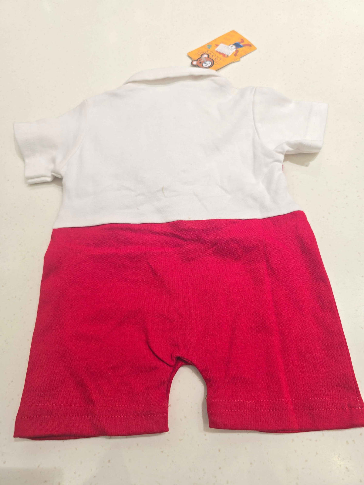 Cotton material red with white colour dangri for baby boy