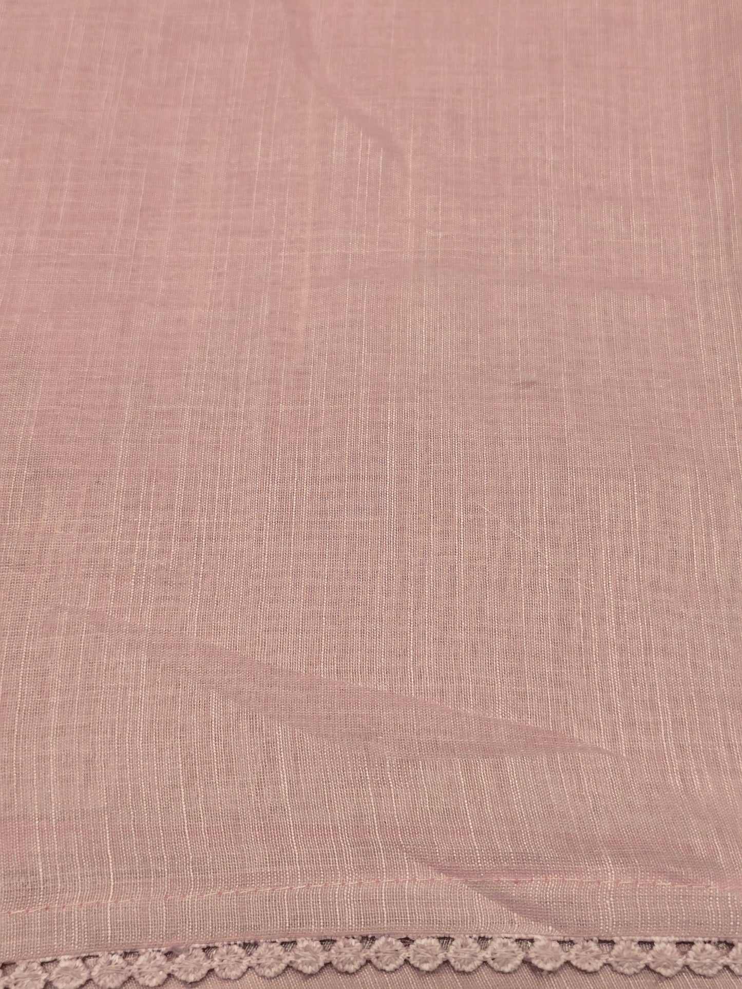 Linen with embroidery border and leaf motif Normal wear