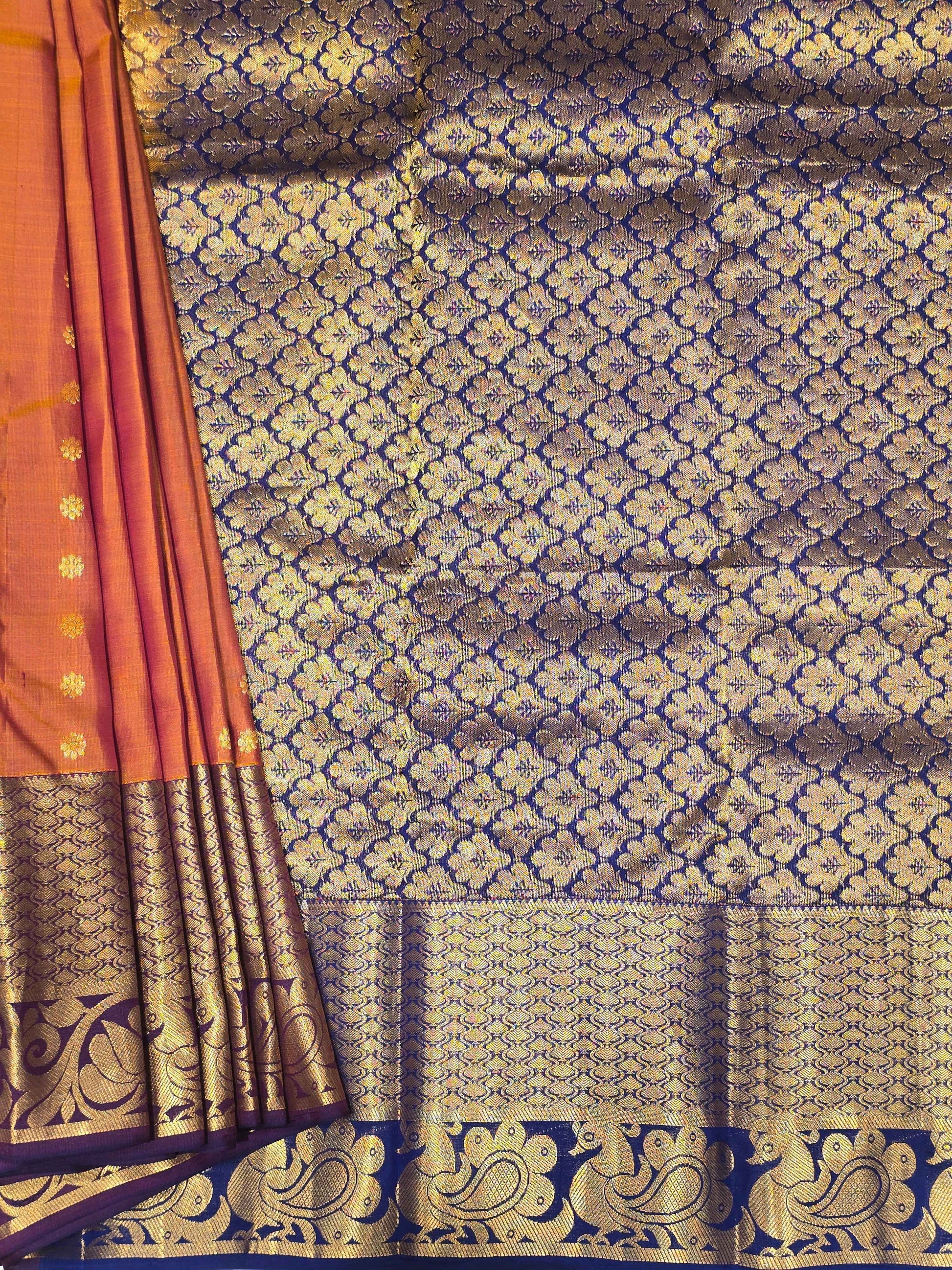 Pure Kanjivaram Silk Saree with Traditional Butta
