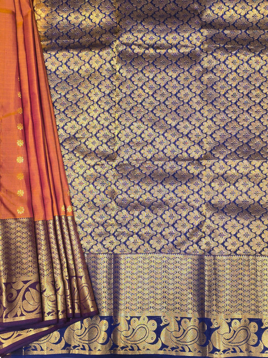 Pure Kanjivaram Silk Saree with Traditional Butta