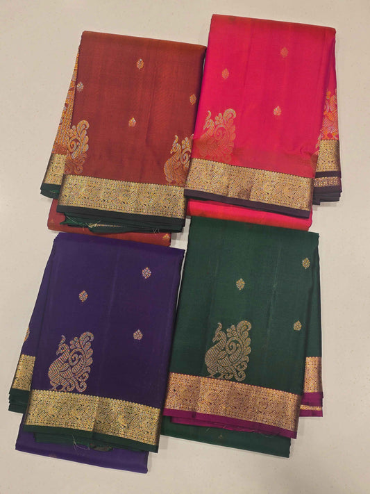Pure handloom kanjivaram saree with peacock design