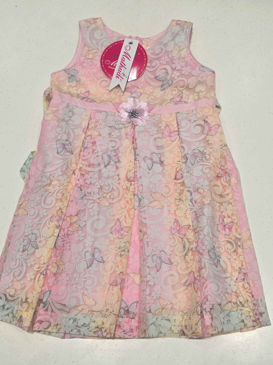 Baby Girl Multi Shades Hosiery Frock