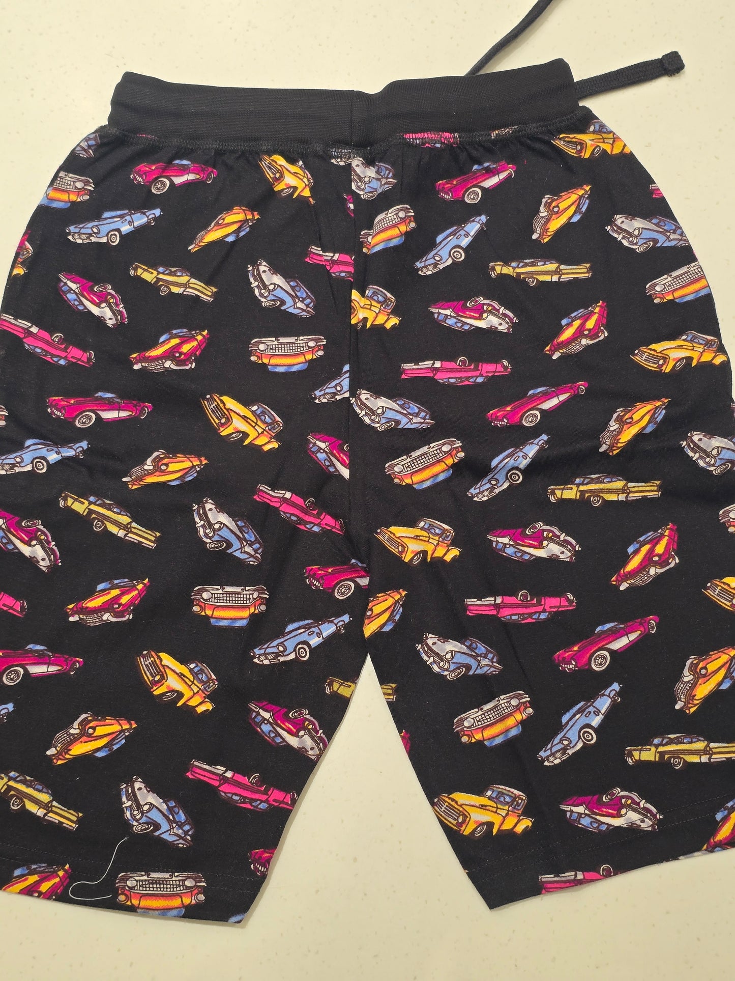 Black Printed Cotton Shorts for Boys