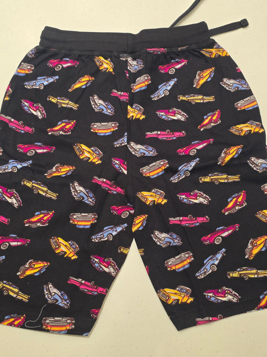 Black Printed Cotton Shorts for Boys