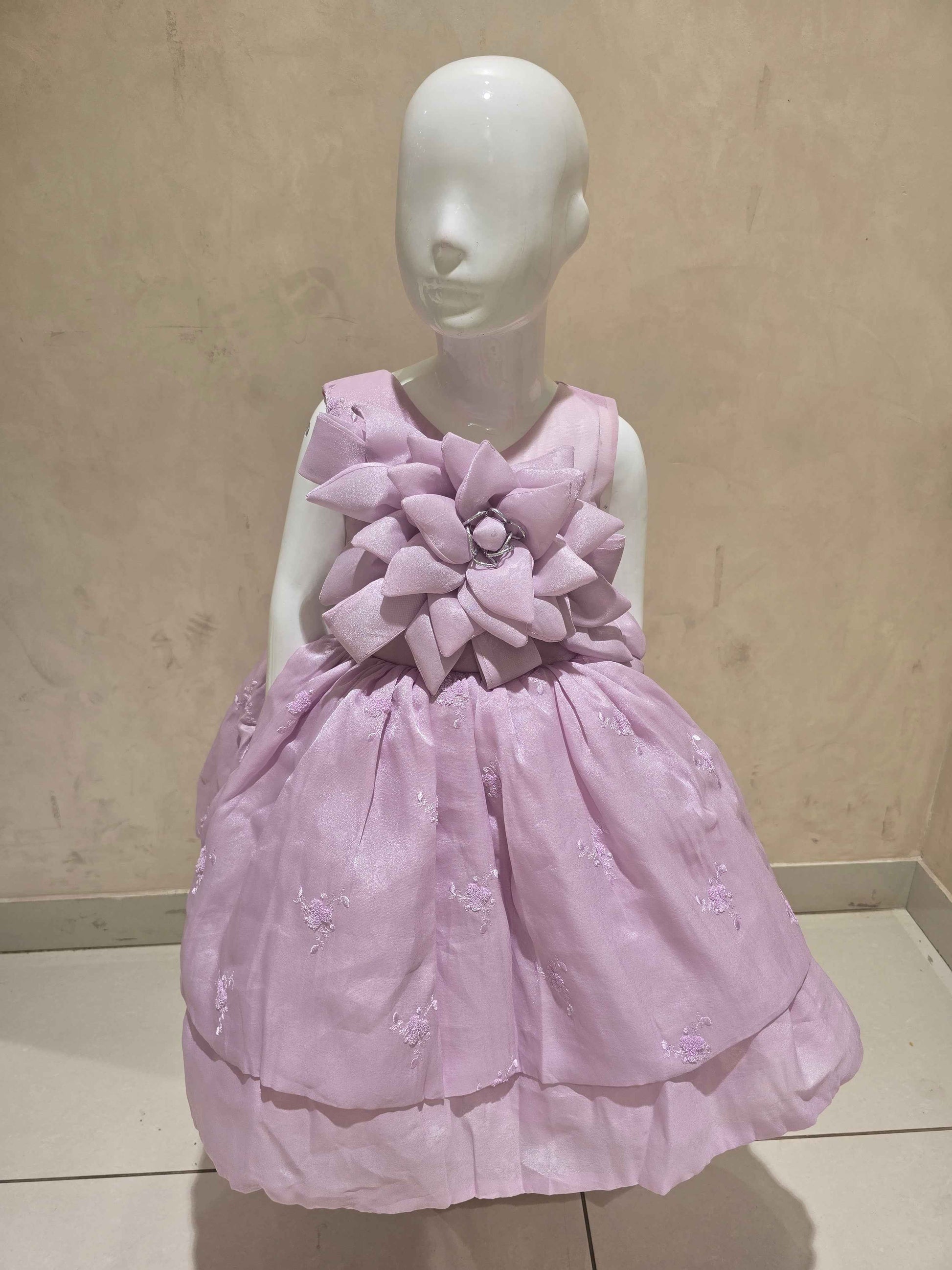 Lavender Organza Baby Frock for Girls