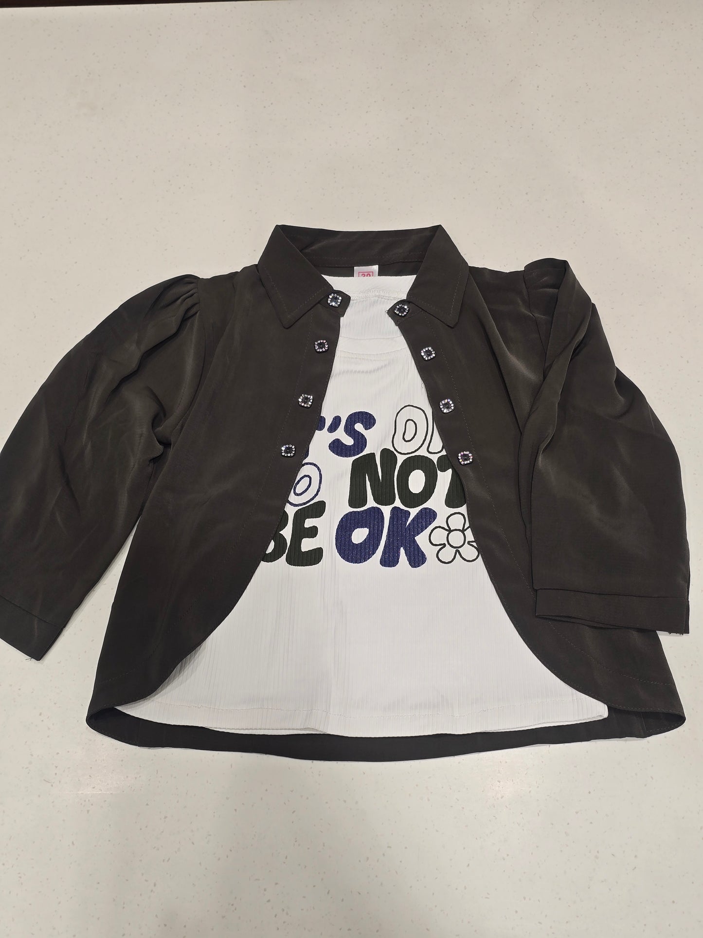 girls' casual layered clothing set,