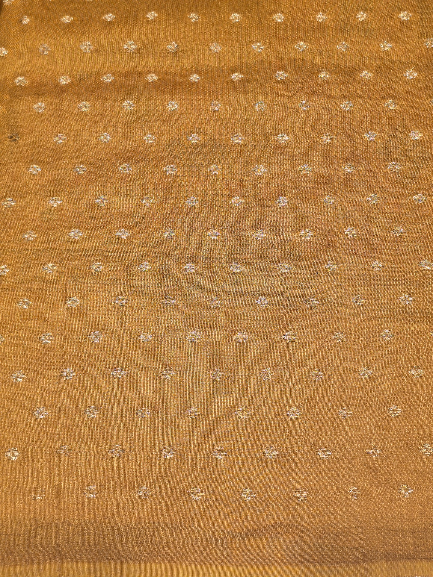 Semi Crepe Printed Silk Saree with Banarasi Border and Contrast Butta Blouse | Festive & Party Wear