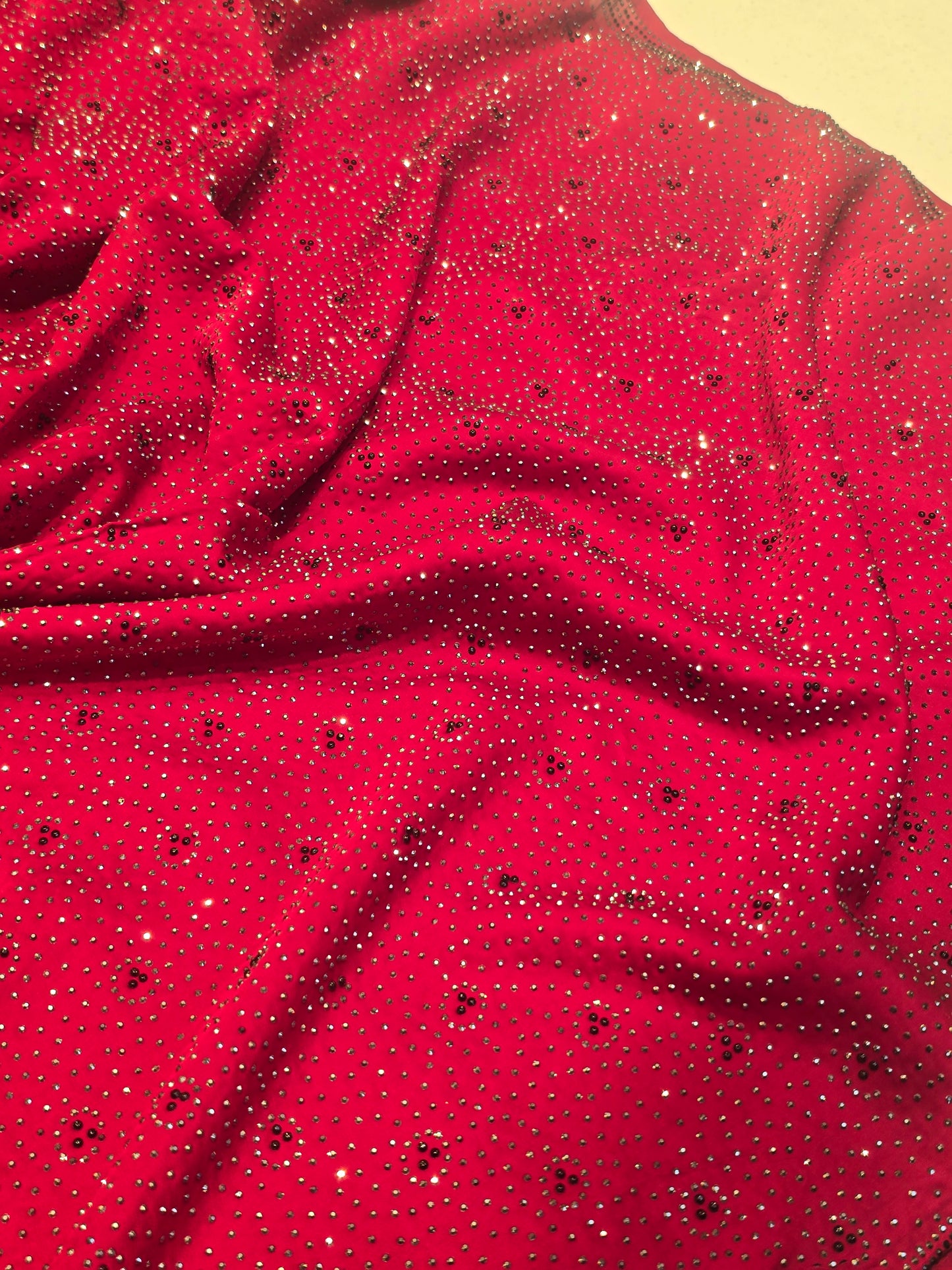 Red Fancy Saree with Full Stone Work Detailing & Rich Pallu | Party Wear Saree with Matching Blouse