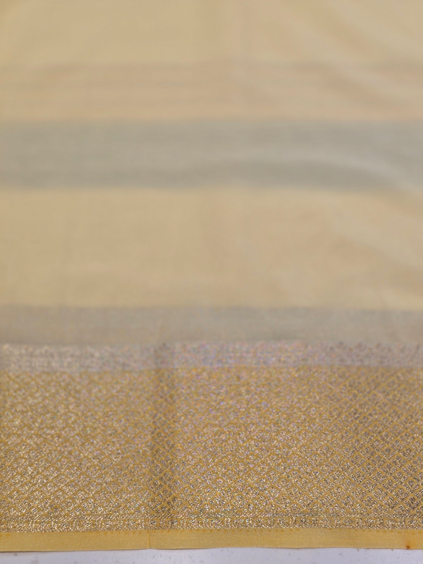 Multi-Color Crepe Saree with Horizontal Lines and Kadhi Zari Pallu – Festive Wear