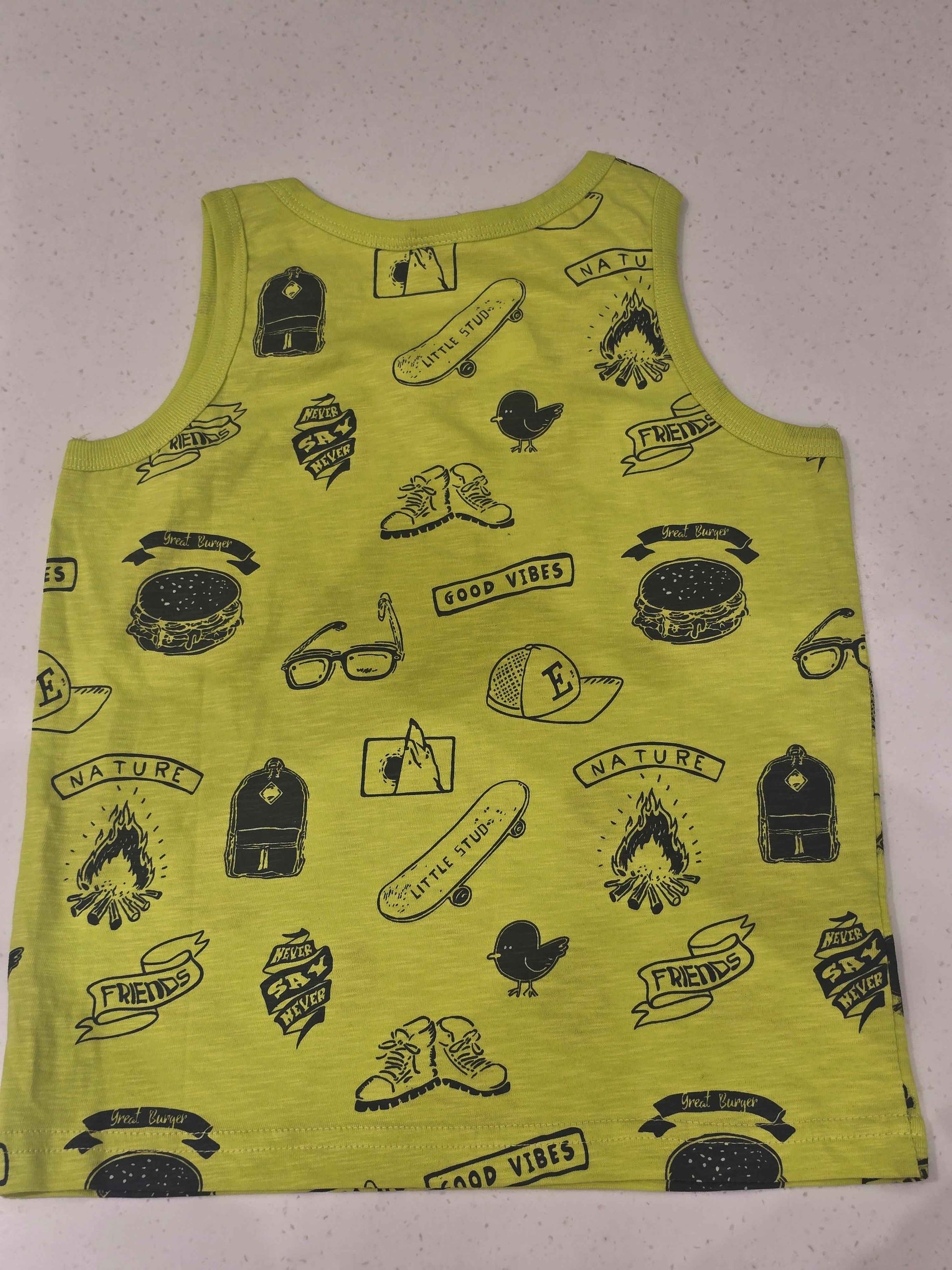 Boys Cotton Printed Sleeveless T-Shirt