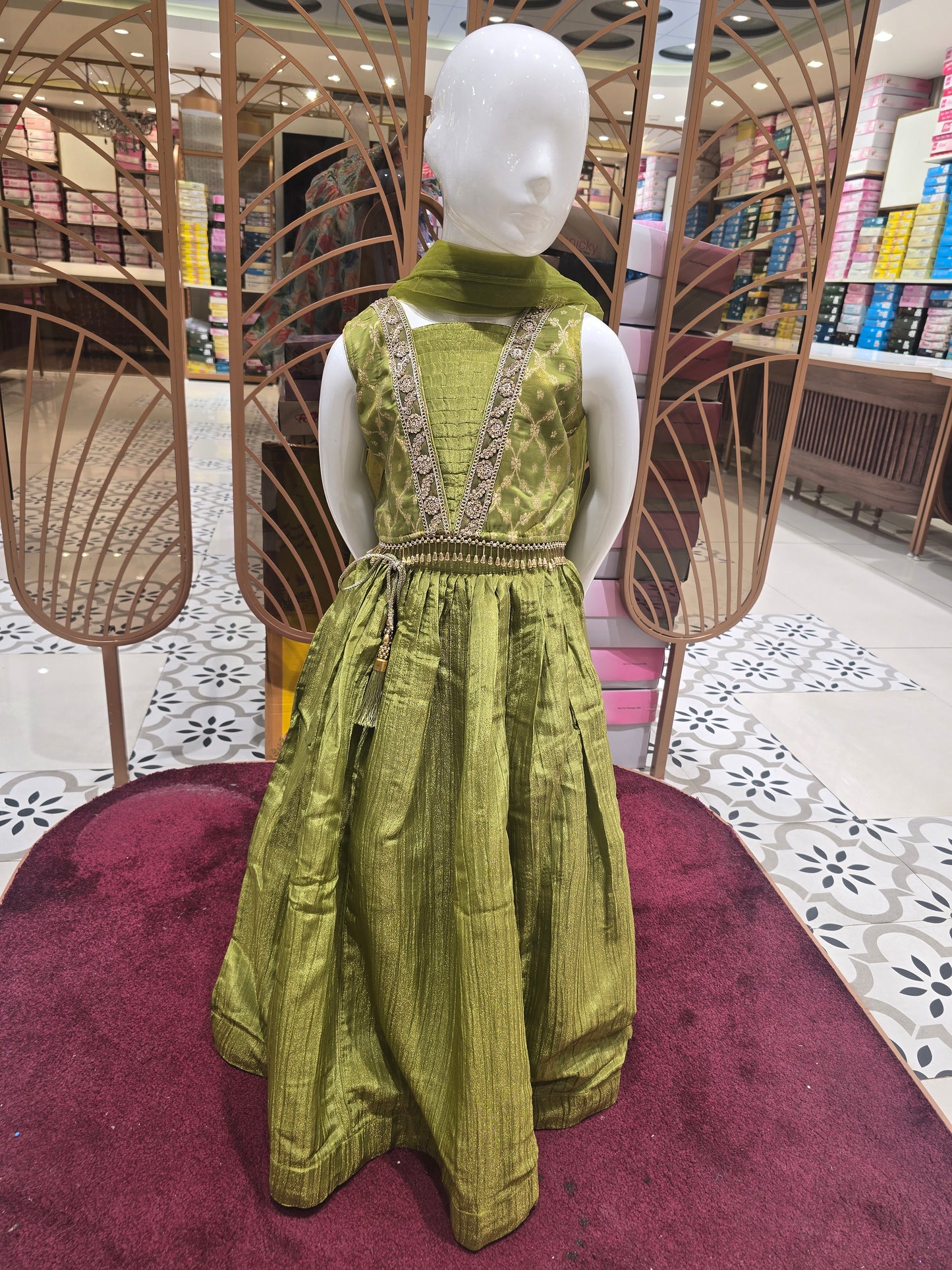 Banarasi with lays work , ladkhans & Crush crepe skirt ethnic wear