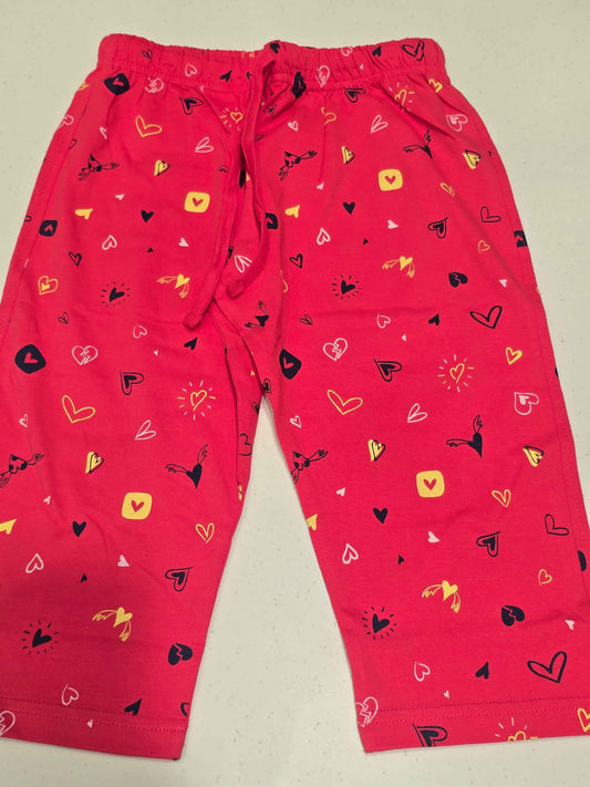 Red cropped lounge pants or capris