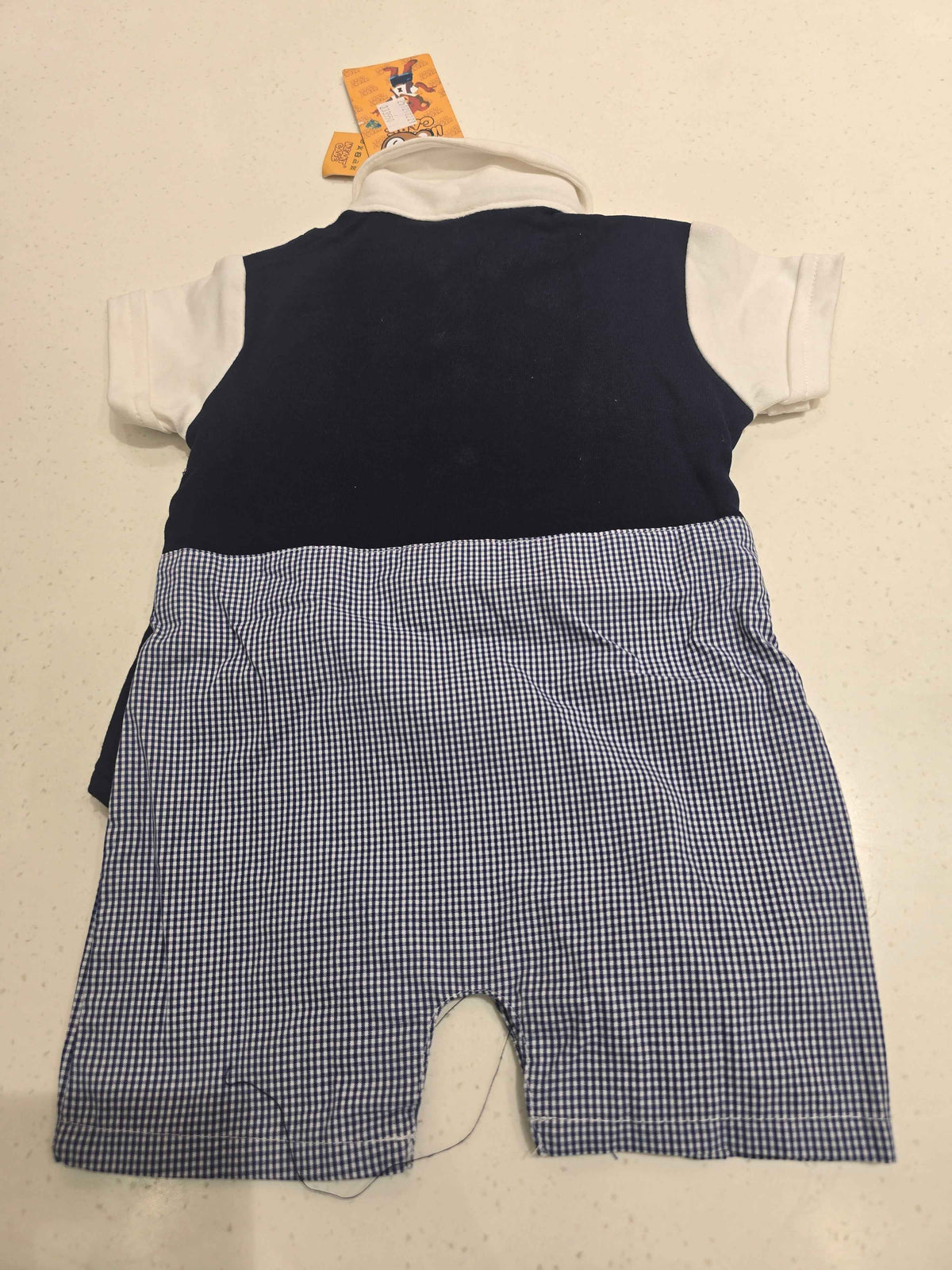 Gray Blue Cotton Dungaree for Boys