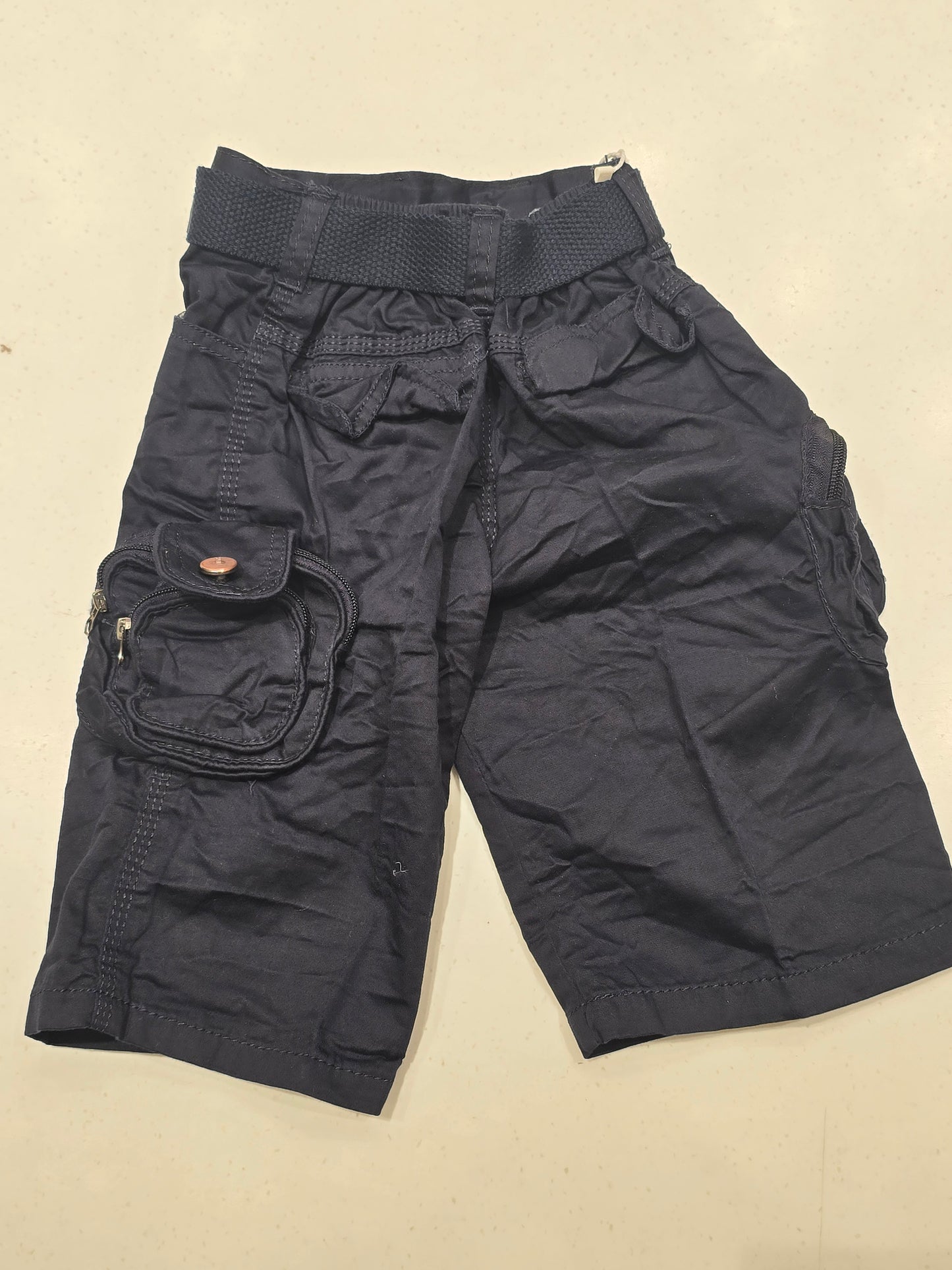 Dark Blue Cotton Cargo Shorts for Boys