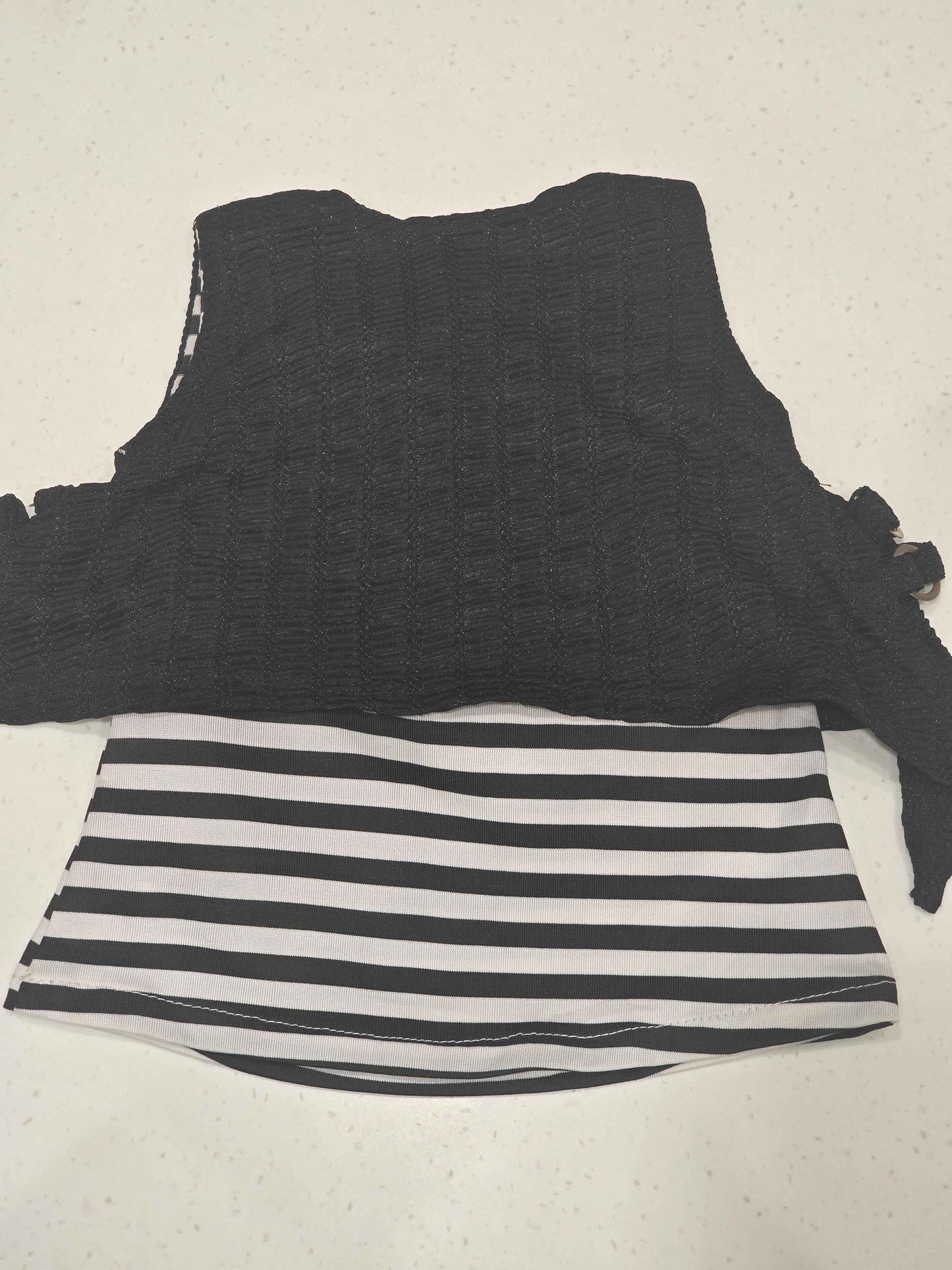 Lycra Material black color western top with round neck