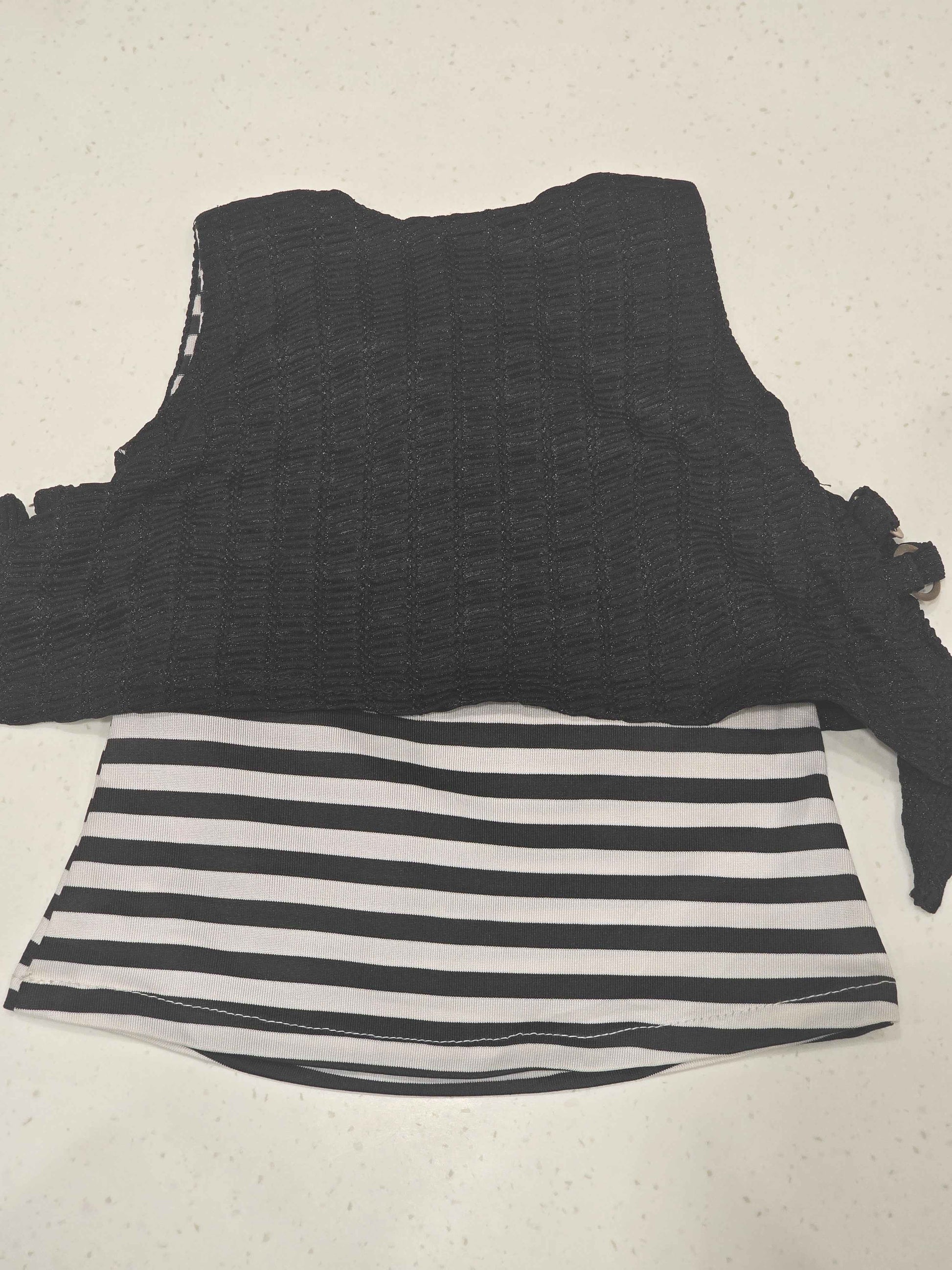 Lycra Material black color western top with round neck