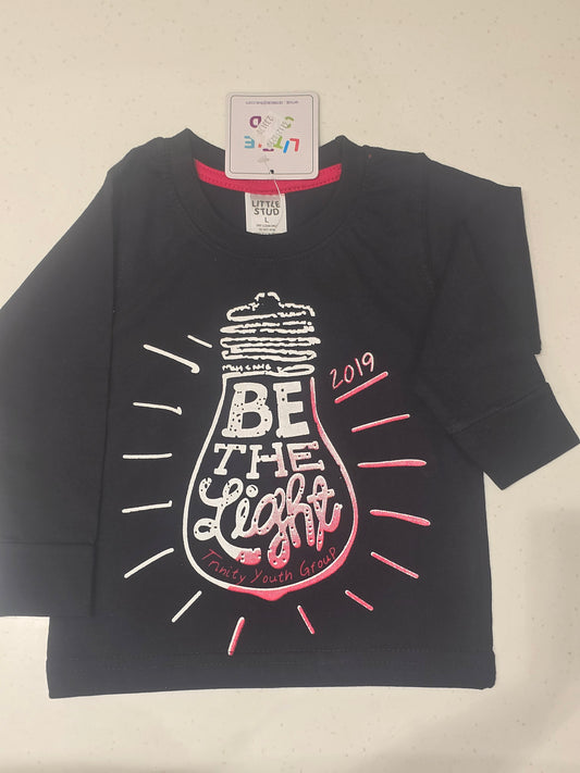 Cotton material black colour printed t-shirt