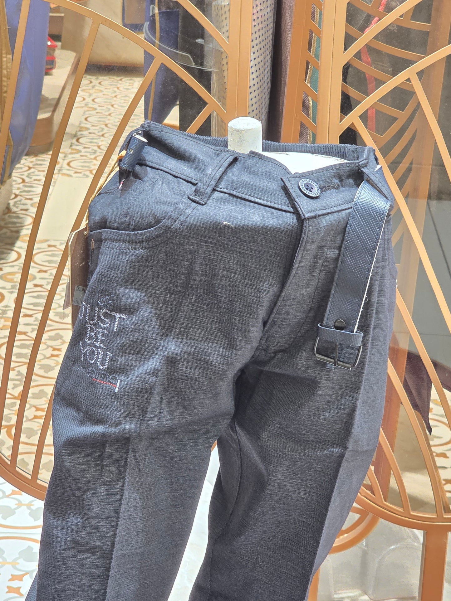 Cotton material black color pant for boys
