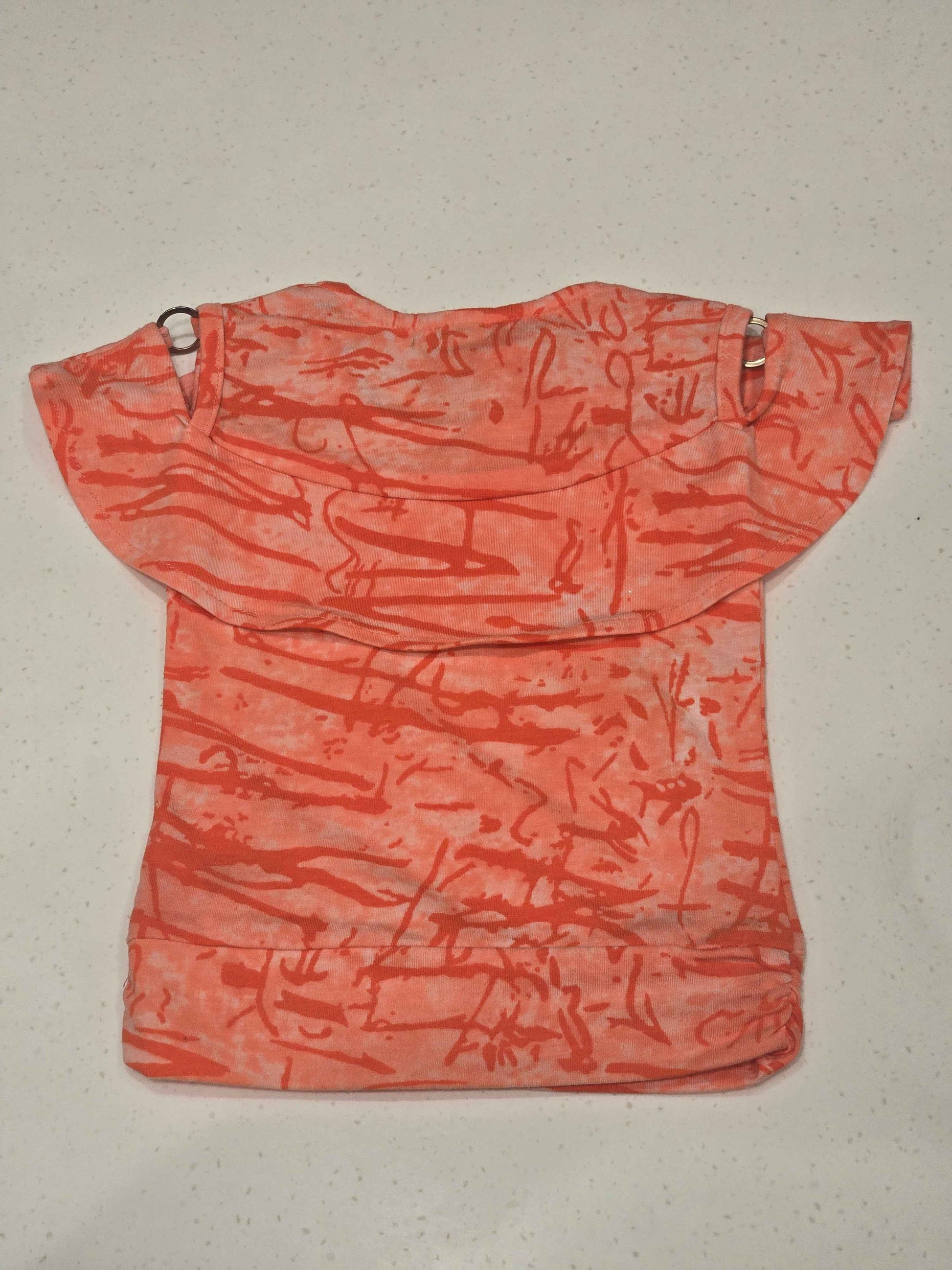 Lycra Material orange shade westren top for girl