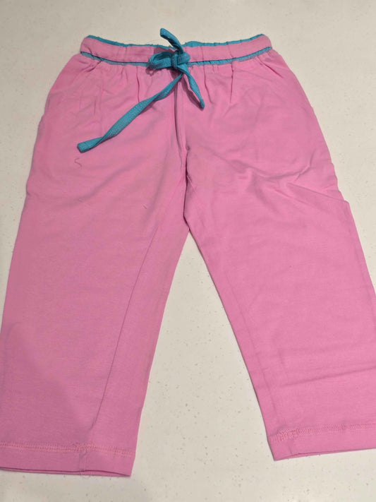 pink cotton capri pants for girls,
