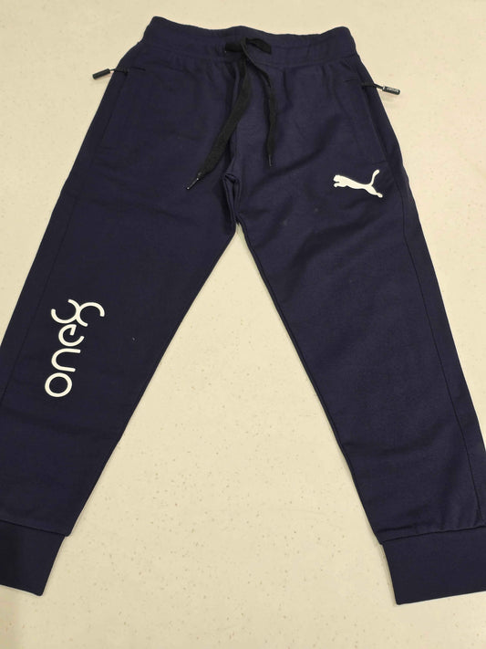 Jersey material denim blue color casual wear pant with round Elasticable