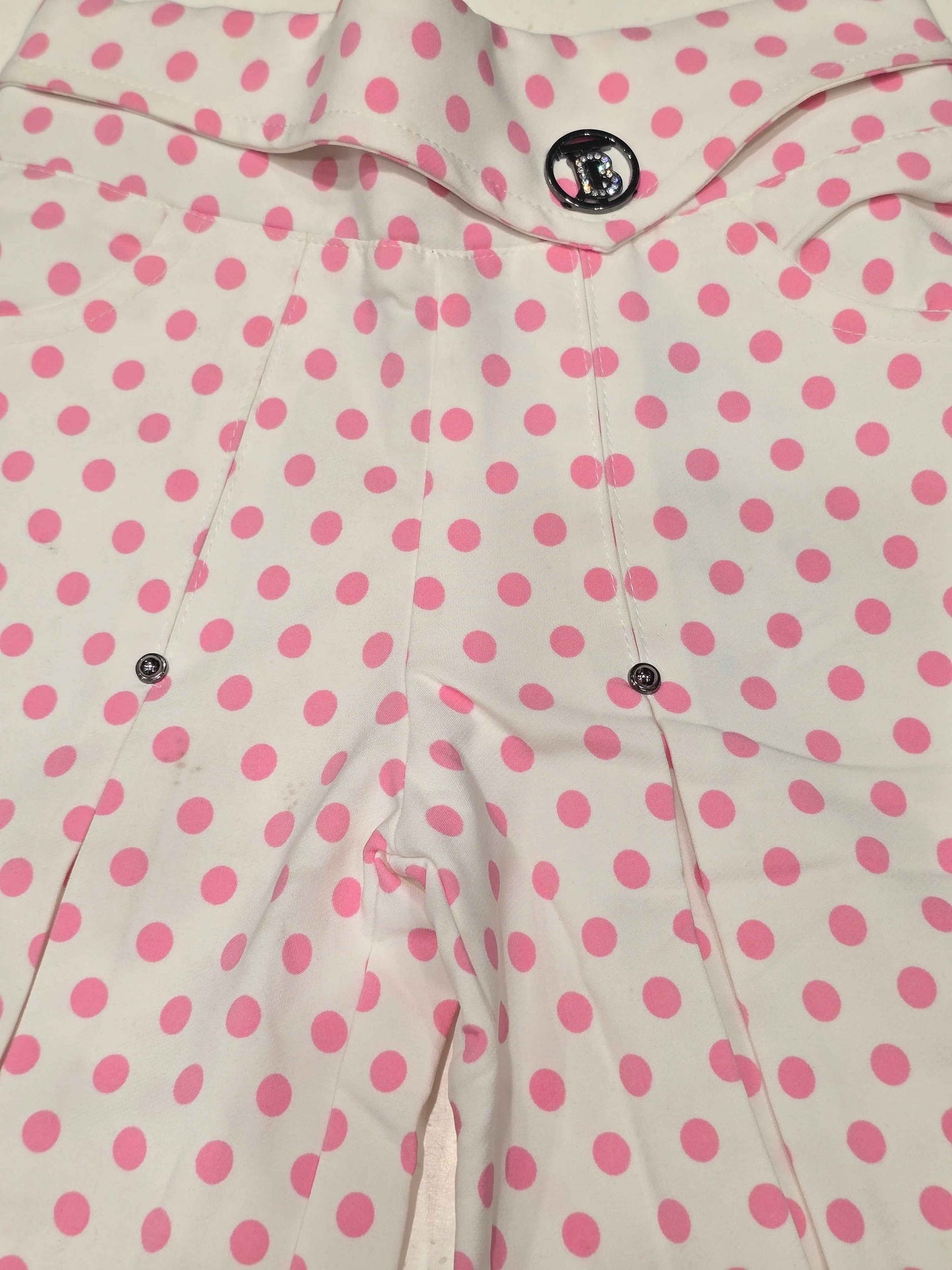 Printed Cotton material white with baby girl capri