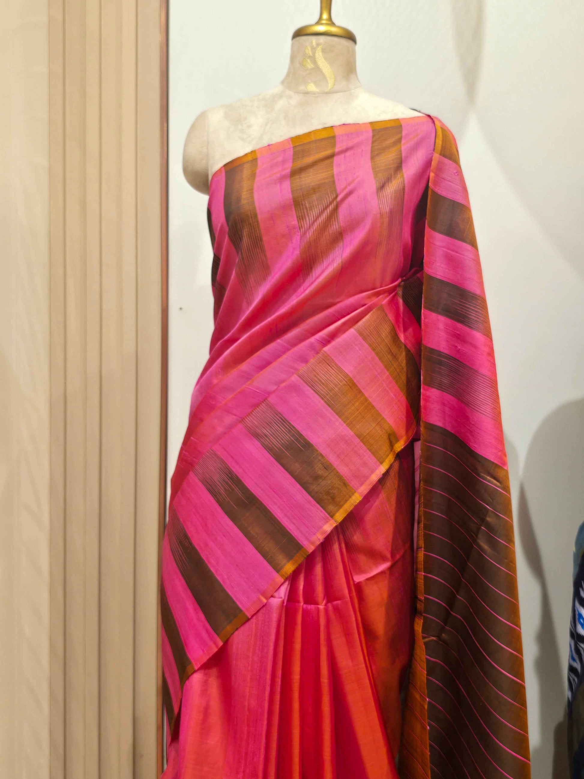 Pure jute silk with dual shade and kaddi pallu