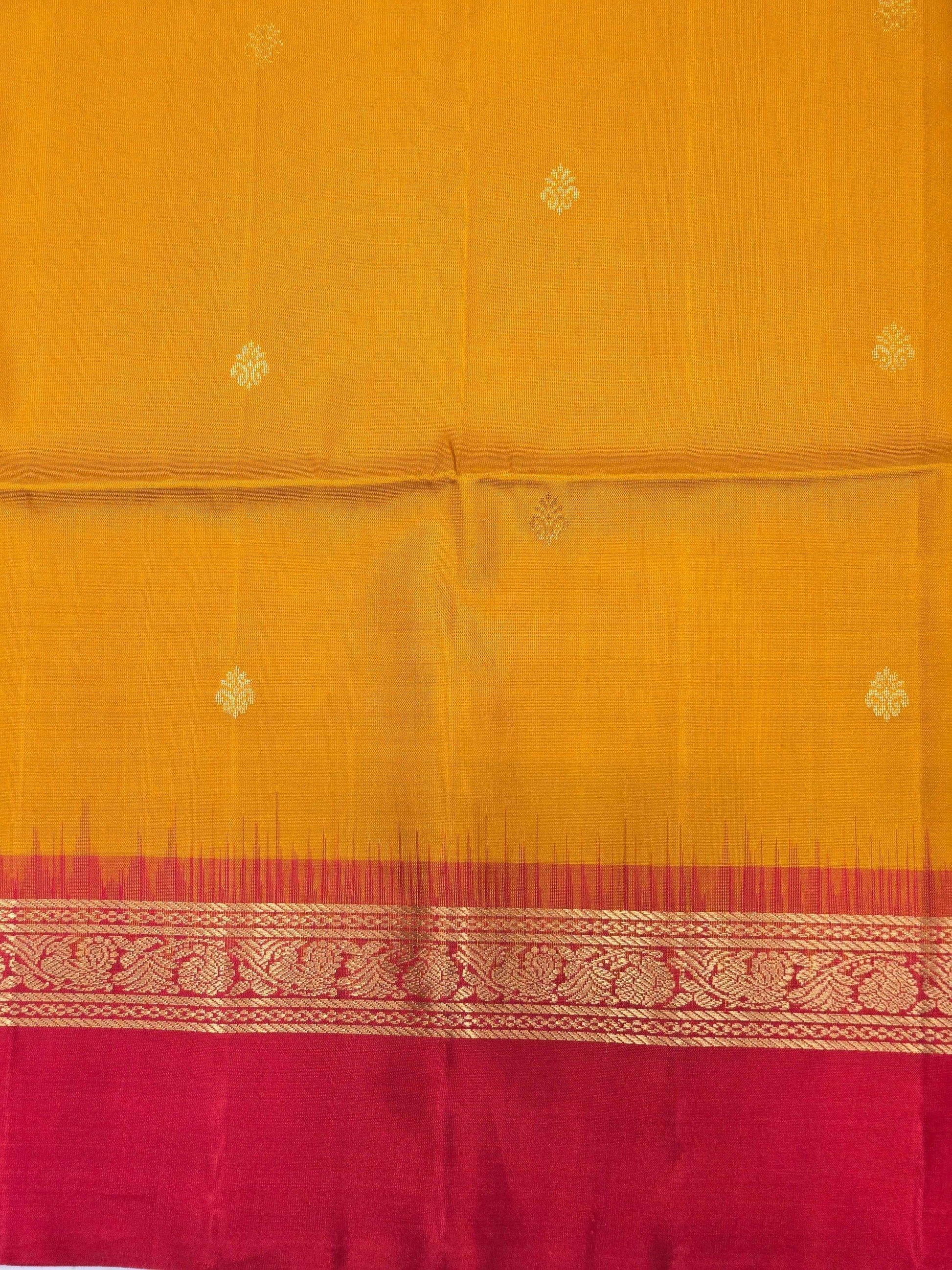 Handloom pure softsilk with traditional butta and rich pallu