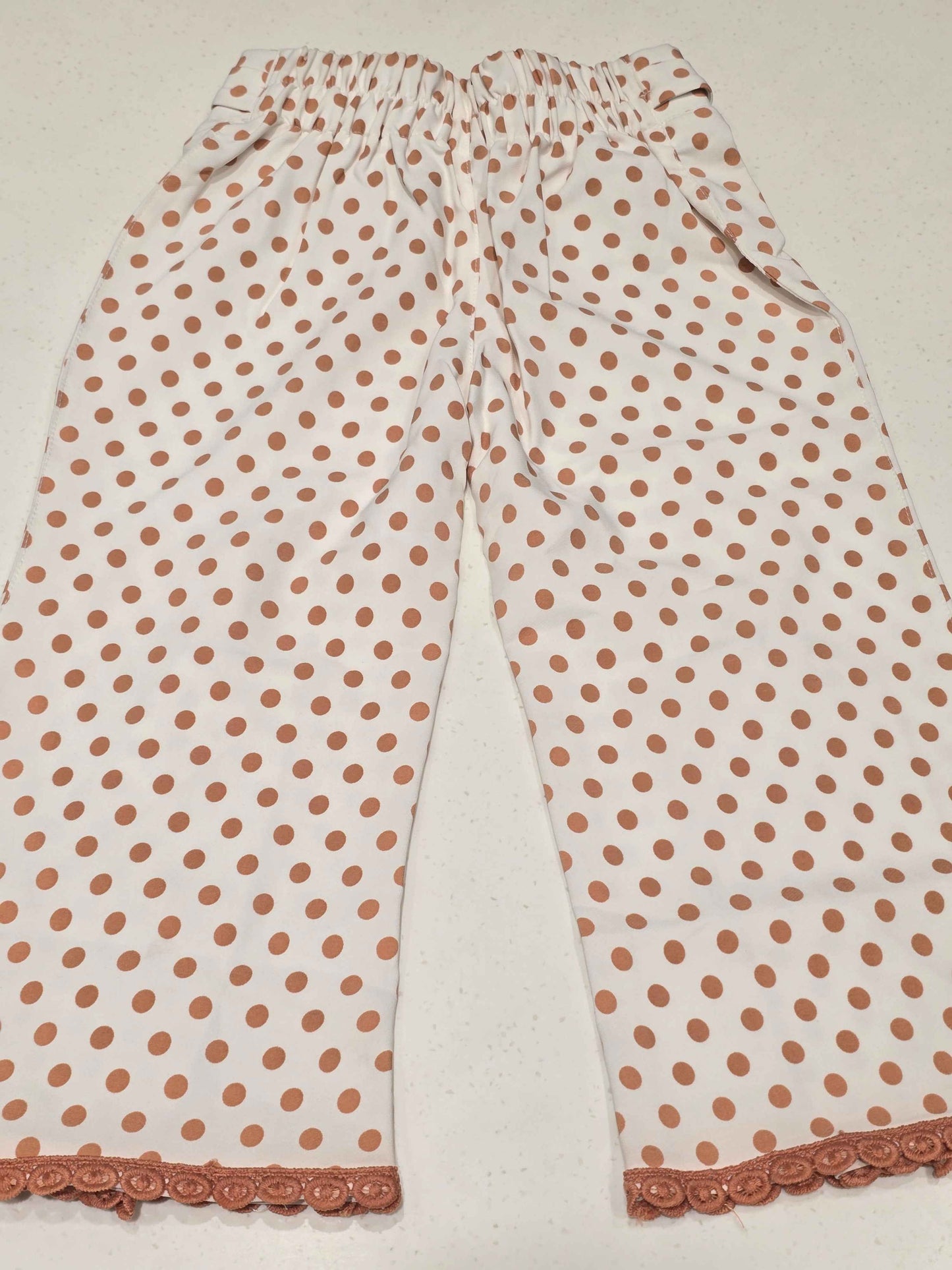 Printed Cotton material white based with polka dots
