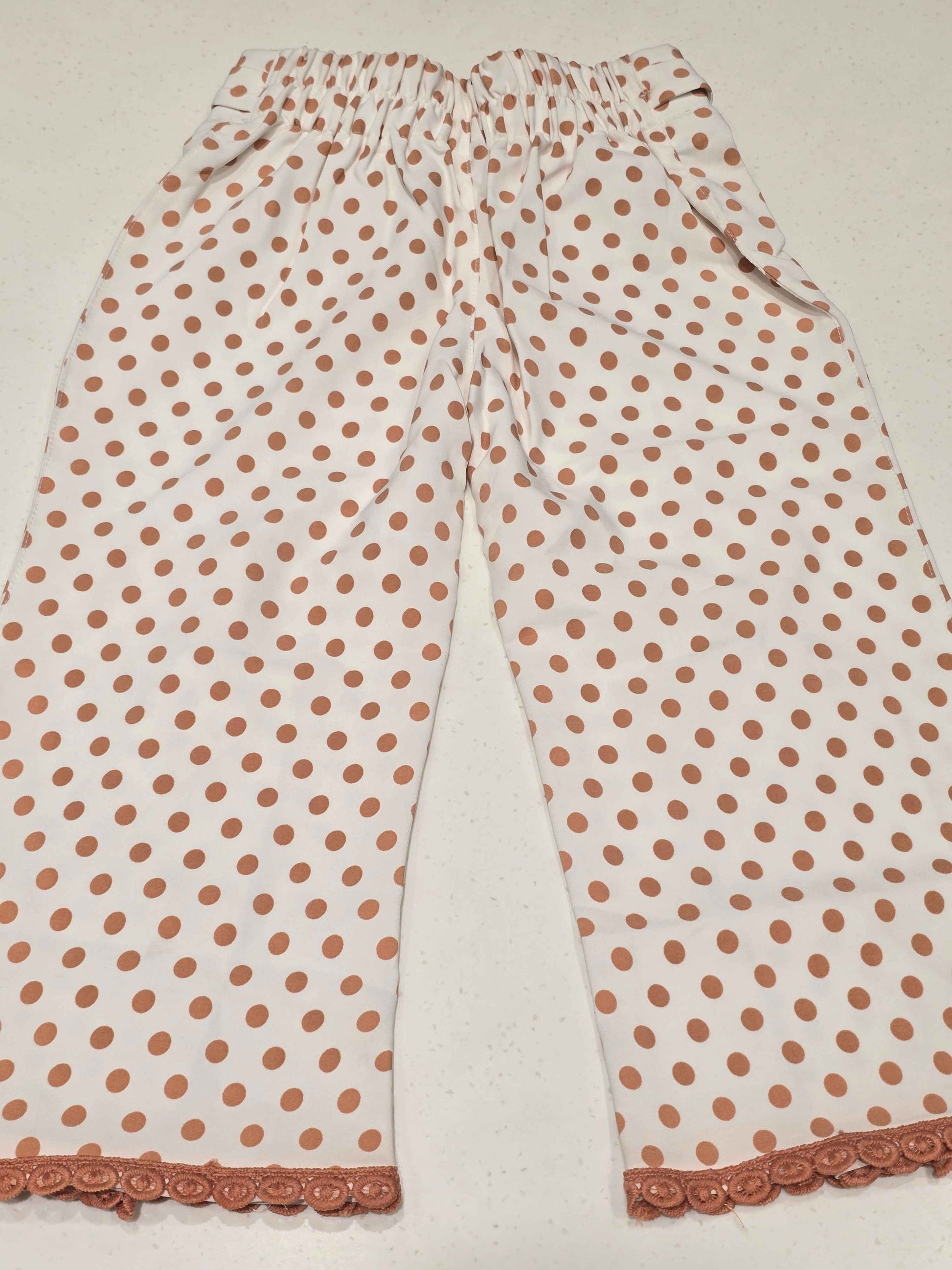 Printed Cotton material white based with polka dots