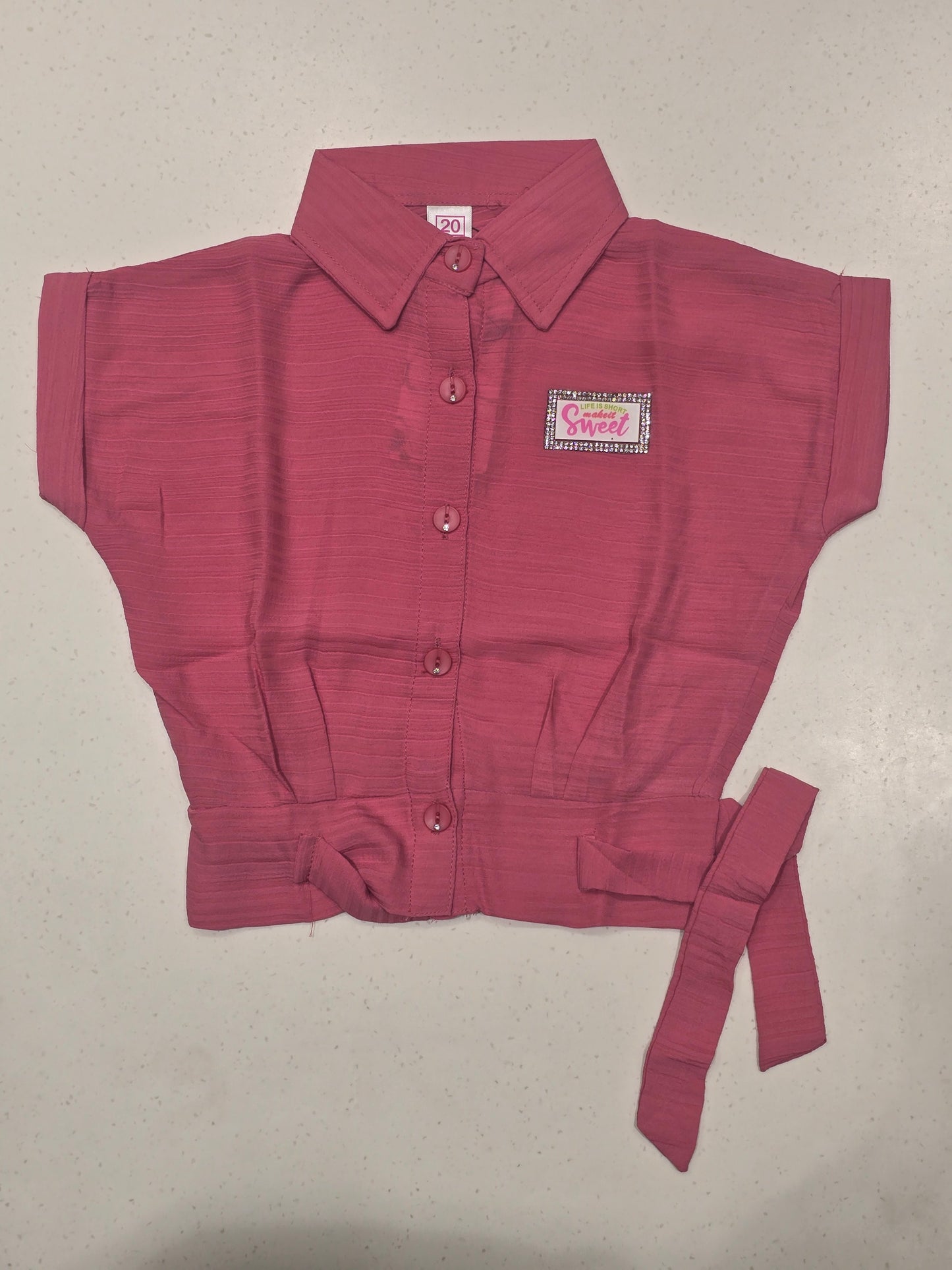 Girls Teal Blue Chiffon Party Wear Top